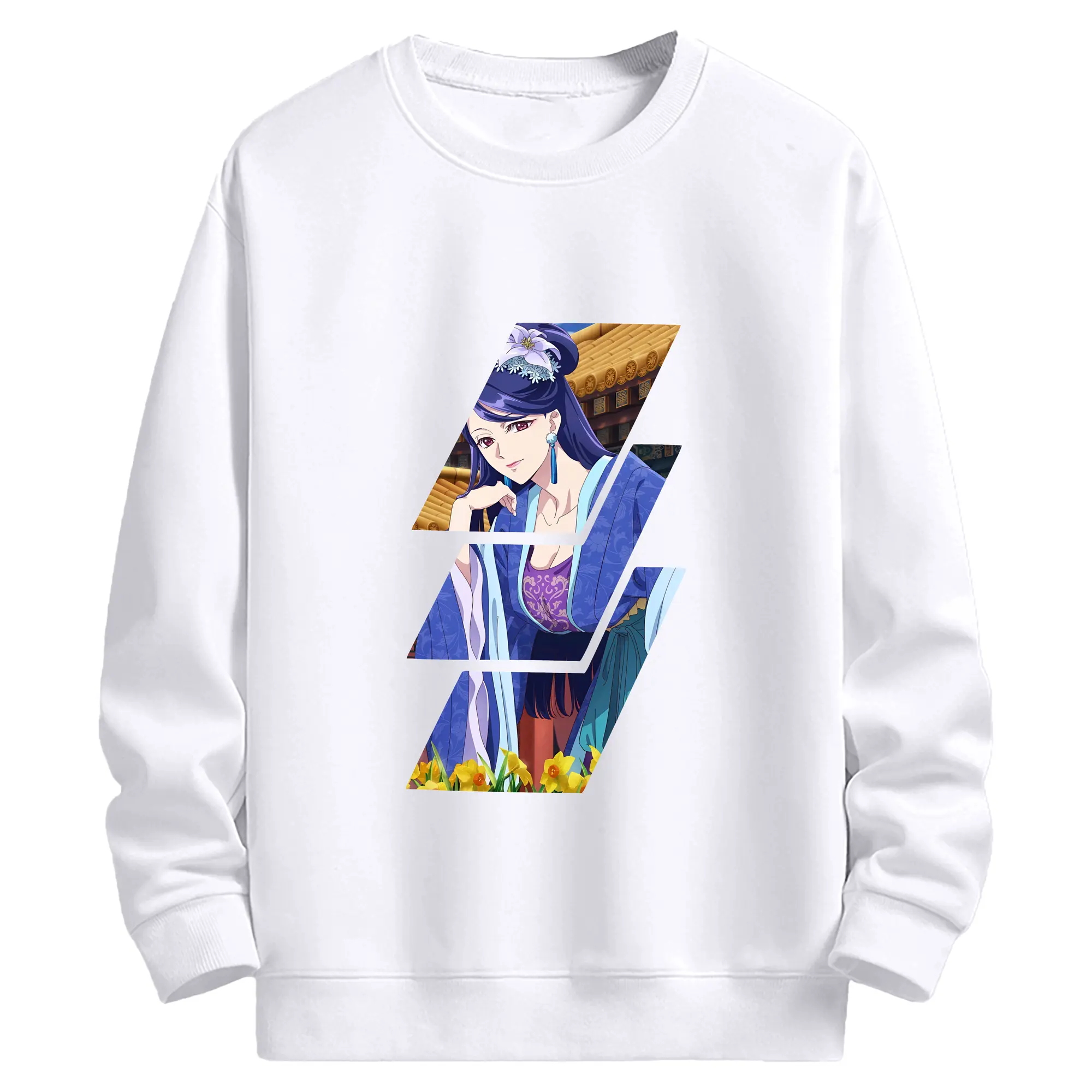 薬屋のひとりごと グッズ,梨花妃 - 高品質 クルーネック スウェット ・ コットン59％ ポリエステル41％ ・ ユニセックス 長袖 トレーナー ・ カジュアル デイリー スポーツ 散歩用
