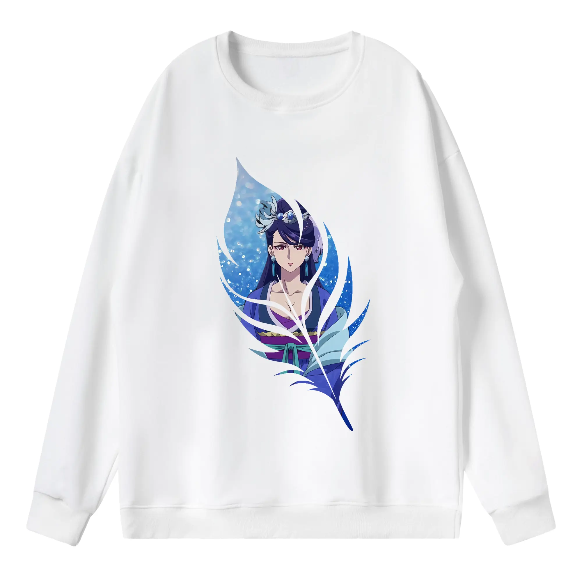 薬屋のひとりごと グッズ,梨花妃 - 薄手 クルーネック スウェット 裏毛260g · ポリエステル 春秋向け カジュアル 男女兼用 · トレーナー デイリー スポーツ 散歩に最適