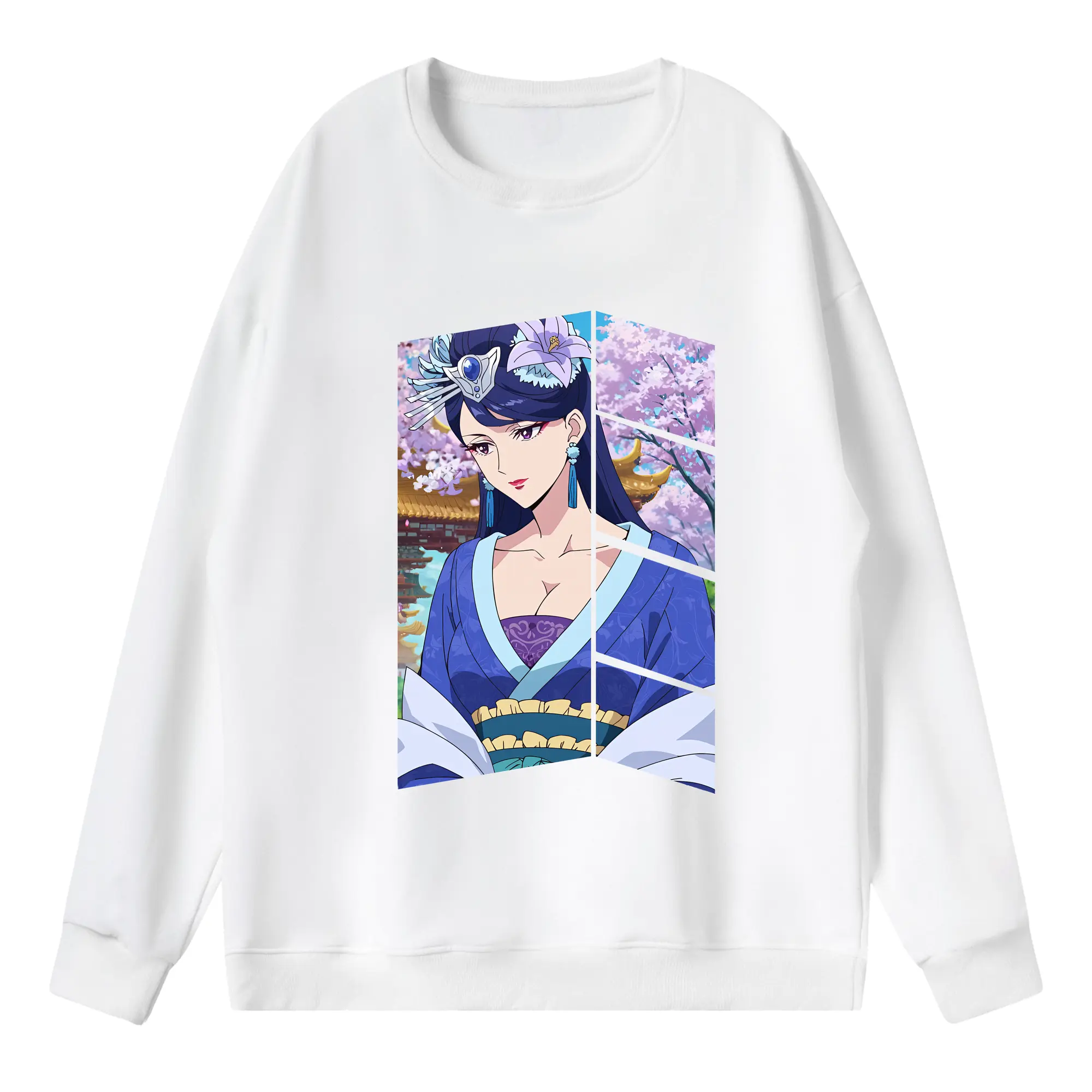 薬屋のひとりごと グッズ,梨花妃 - 薄手 クルーネック スウェット 裏毛260g · ポリエステル 春秋向け カジュアル 男女兼用 · トレーナー デイリー スポーツ 散歩に最適