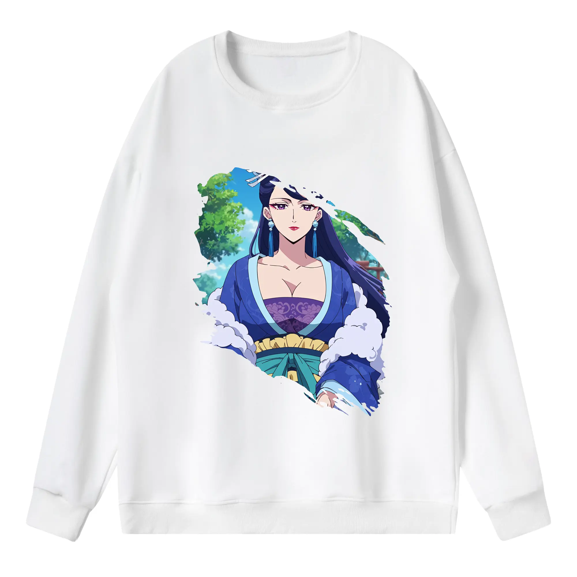 薬屋のひとりごと グッズ,梨花妃 - 薄手 クルーネック スウェット 裏毛260g · ポリエステル 春秋向け カジュアル 男女兼用 · トレーナー デイリー スポーツ 散歩に最適