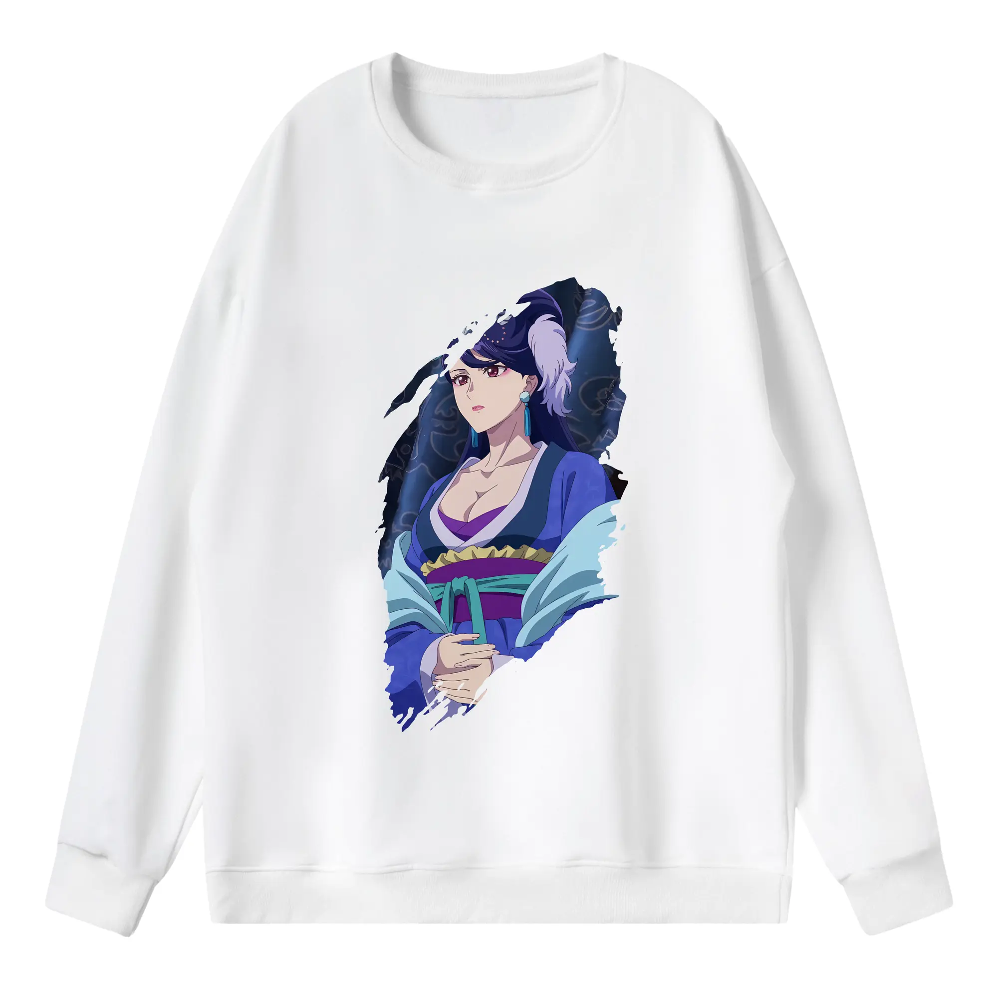 薬屋のひとりごと グッズ,梨花妃 - 薄手 クルーネック スウェット 裏毛260g · ポリエステル 春秋向け カジュアル 男女兼用 · トレーナー デイリー スポーツ 散歩に最適