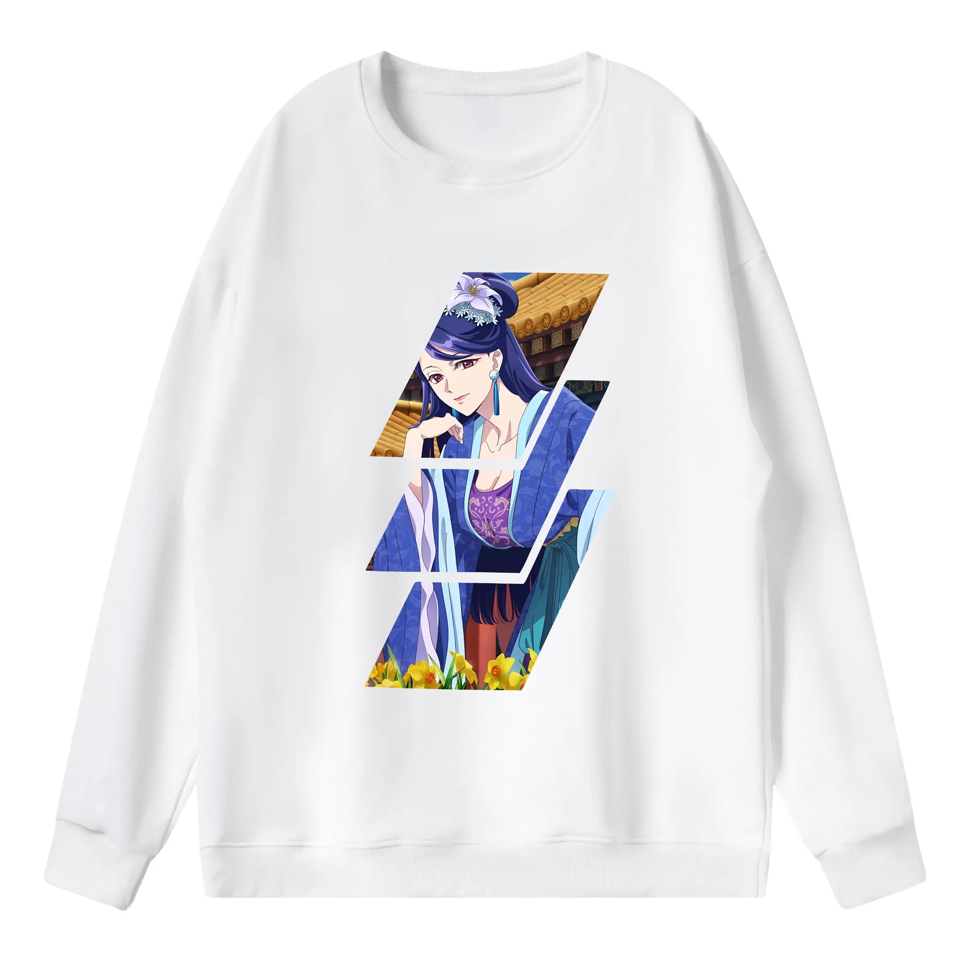 薬屋のひとりごと グッズ,梨花妃 - 薄手 クルーネック スウェット 裏毛260g · ポリエステル 春秋向け カジュアル 男女兼用 · トレーナー デイリー スポーツ 散歩に最適