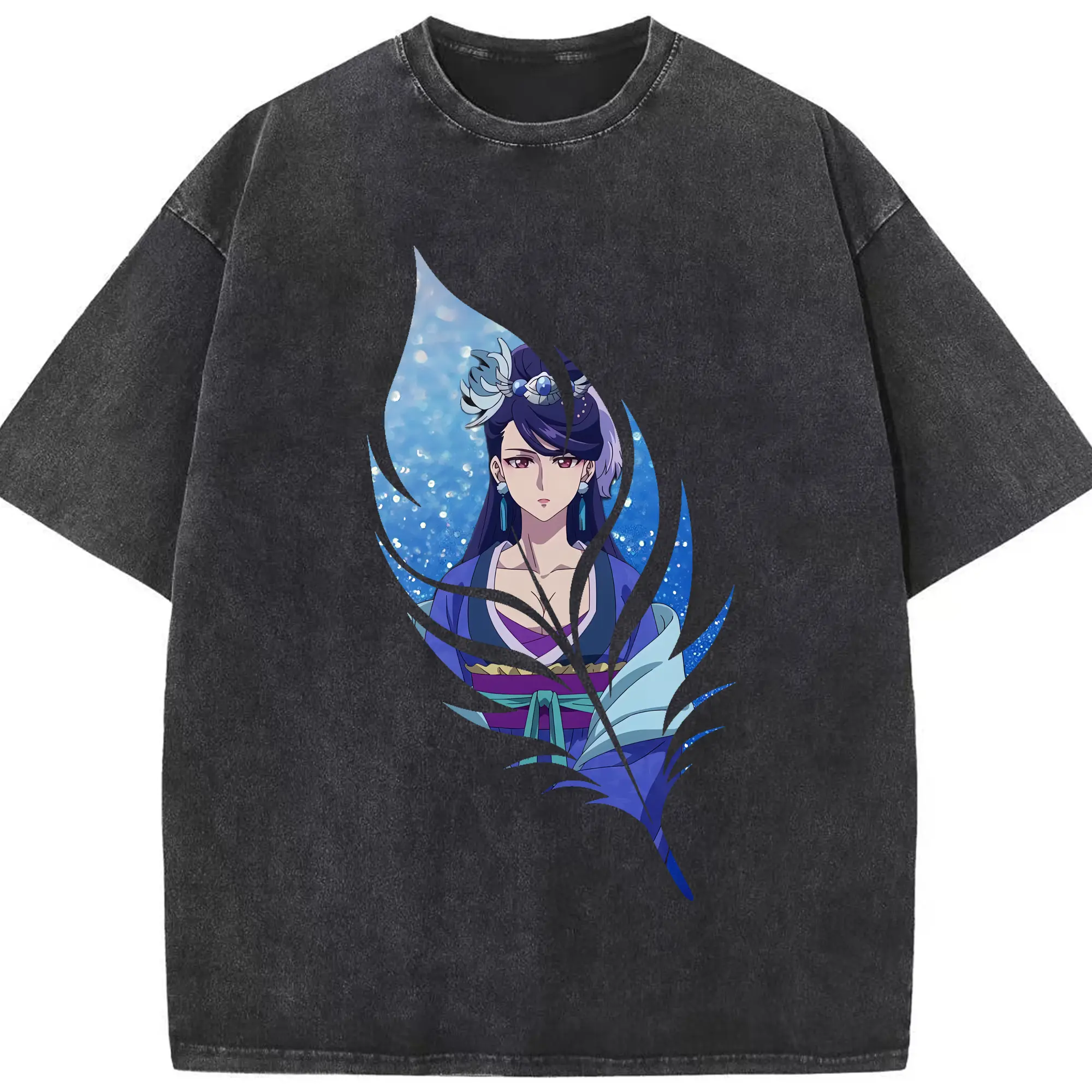 薬屋のひとりごと グッズ,梨花妃 - 綿100％ ヴィンテージ風 半袖Tシャツ ・ フロントプリント ・ 柔らか肌触り ・ 通気性 快適 ・ スポーツ カジュアル 外出用