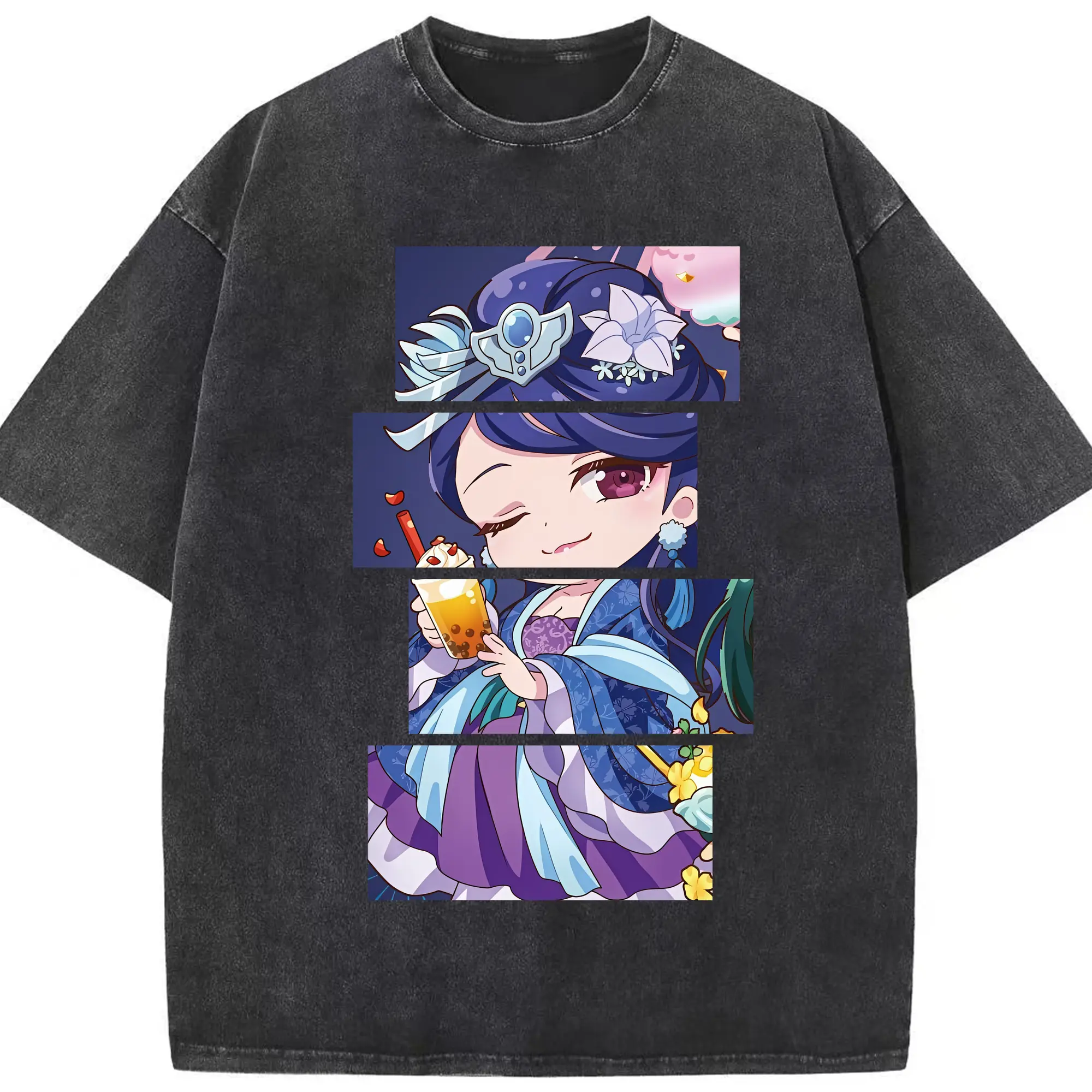 薬屋のひとりごと グッズ,梨花妃 - 綿100％ ヴィンテージ風 半袖Tシャツ ・ フロントプリント ・ 柔らか肌触り ・ 通気性 快適 ・ スポーツ カジュアル 外出用