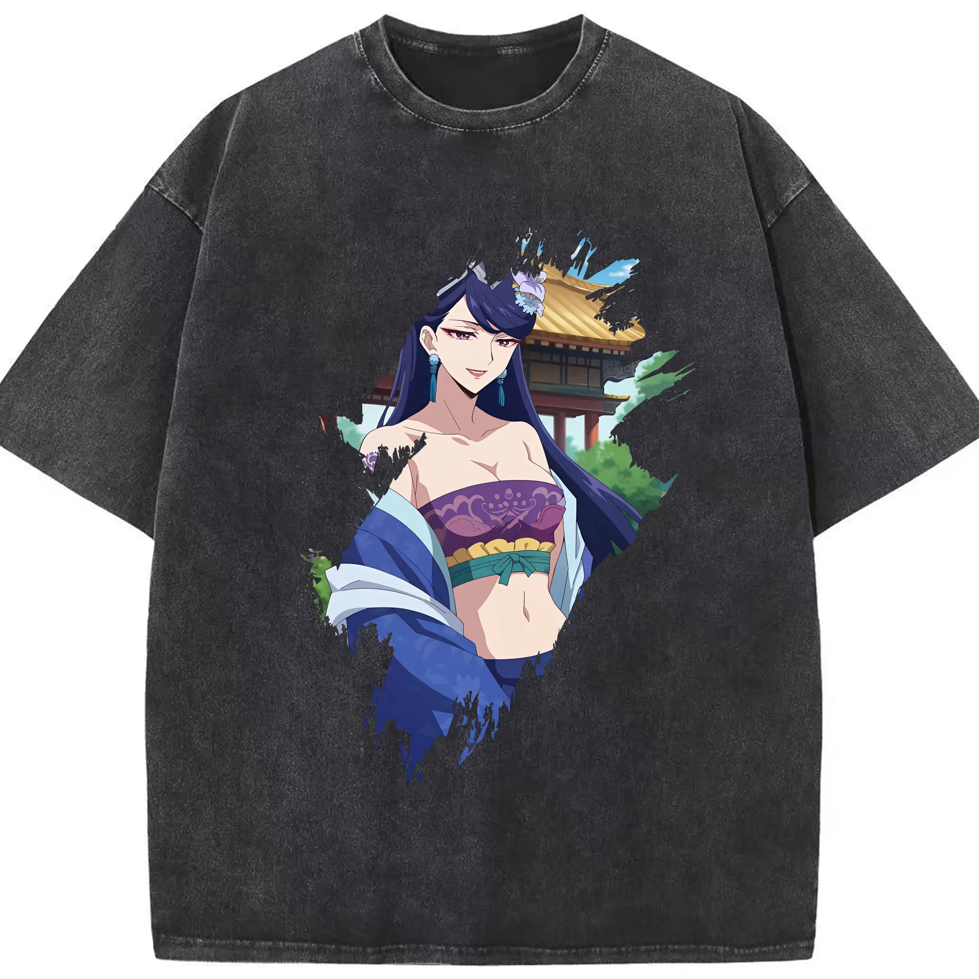 薬屋のひとりごと グッズ,梨花妃 - 綿100％ ヴィンテージ風 半袖Tシャツ ・ フロントプリント ・ 柔らか肌触り ・ 通気性 快適 ・ スポーツ カジュアル 外出用