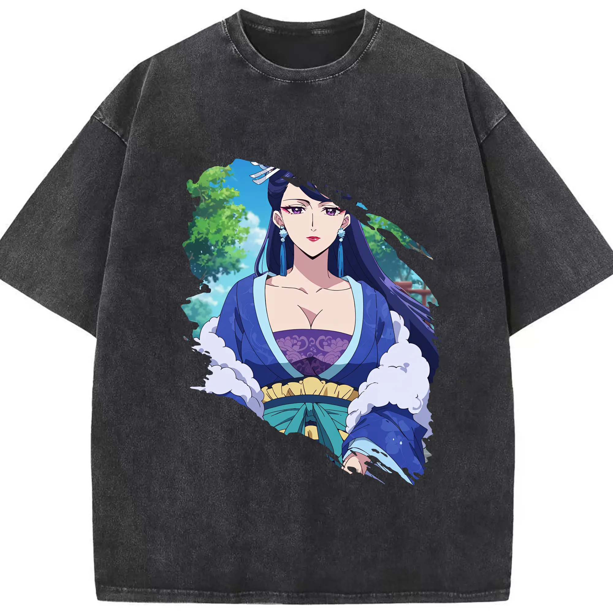 薬屋のひとりごと グッズ,梨花妃 - 綿100％ ヴィンテージ風 半袖Tシャツ ・ フロントプリント ・ 柔らか肌触り ・ 通気性 快適 ・ スポーツ カジュアル 外出用