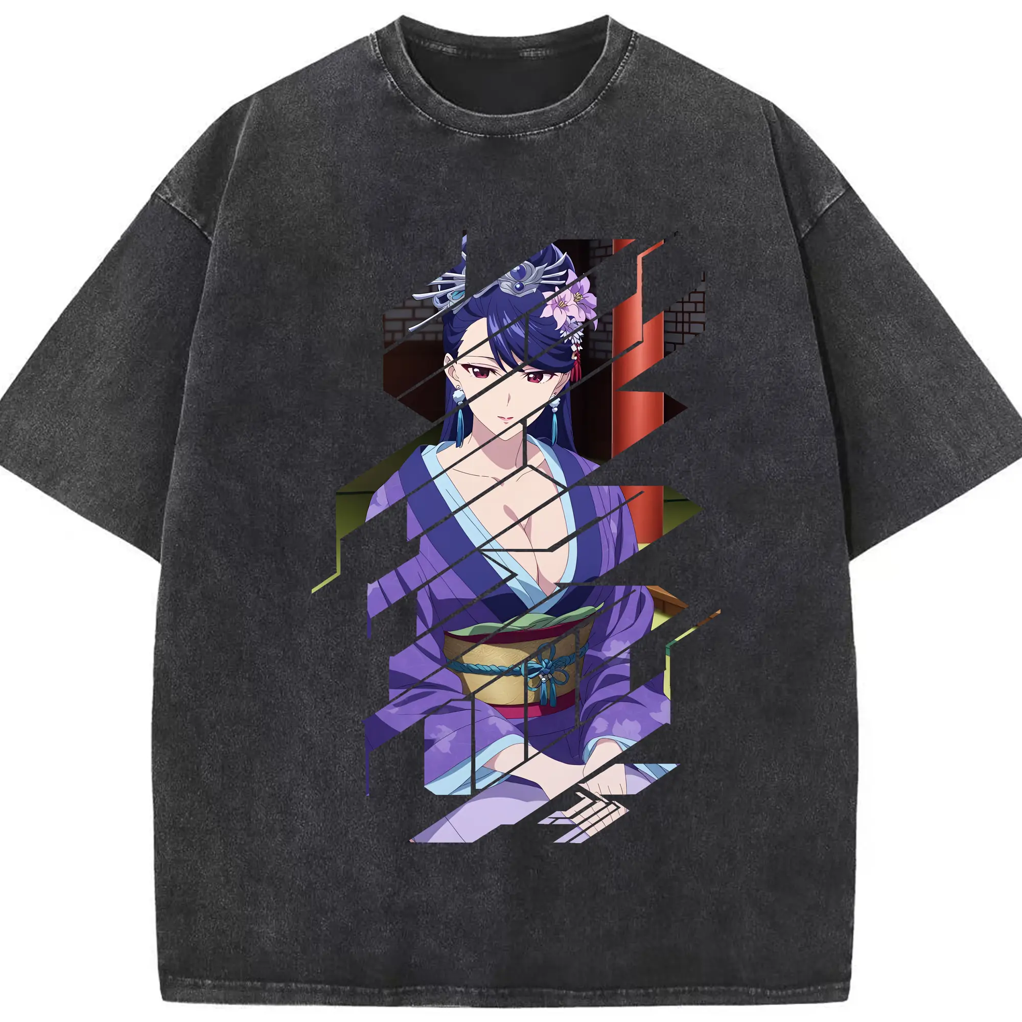 薬屋のひとりごと グッズ,梨花妃 - 綿100％ ヴィンテージ風 半袖Tシャツ ・ フロントプリント ・ 柔らか肌触り ・ 通気性 快適 ・ スポーツ カジュアル 外出用