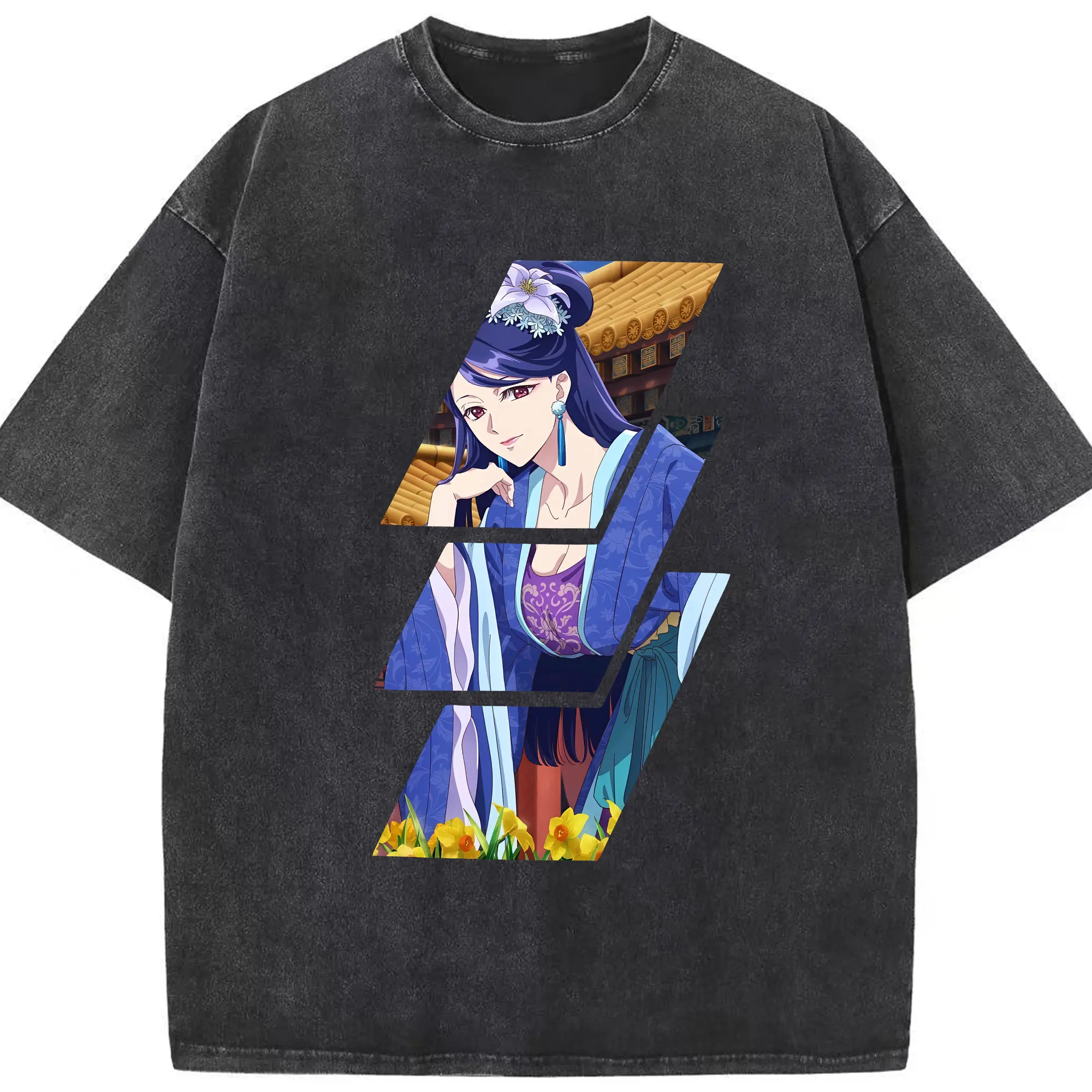 薬屋のひとりごと グッズ,梨花妃 - 綿100％ ヴィンテージ風 半袖Tシャツ ・ フロントプリント ・ 柔らか肌触り ・ 通気性 快適 ・ スポーツ カジュアル 外出用