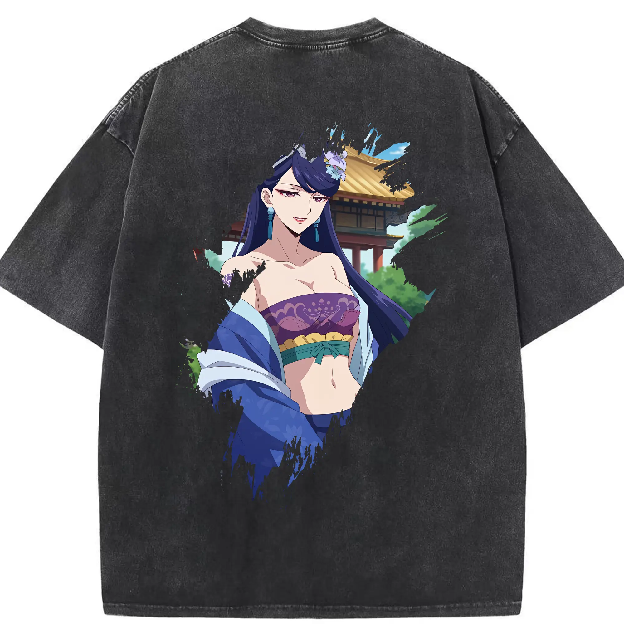 薬屋のひとりごと グッズ,梨花妃 - 綿100％ ヴィンテージ風 半袖Tシャツ ・ 背面プリント ・ 柔らか肌触り ・ 通気性 快適 ・ スポーツ カジュアル 外出用