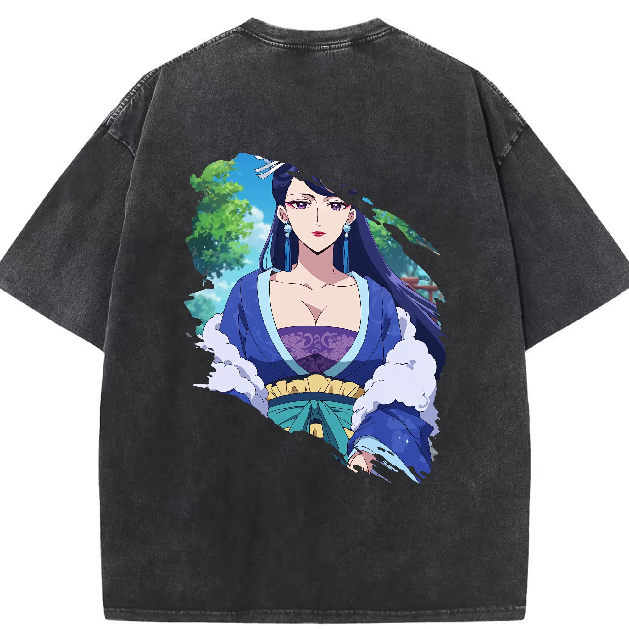 薬屋のひとりごと グッズ,梨花妃 - 綿100％ ヴィンテージ風 半袖Tシャツ ・ 背面プリント ・ 柔らか肌触り ・ 通気性 快適 ・ スポーツ カジュアル 外出用