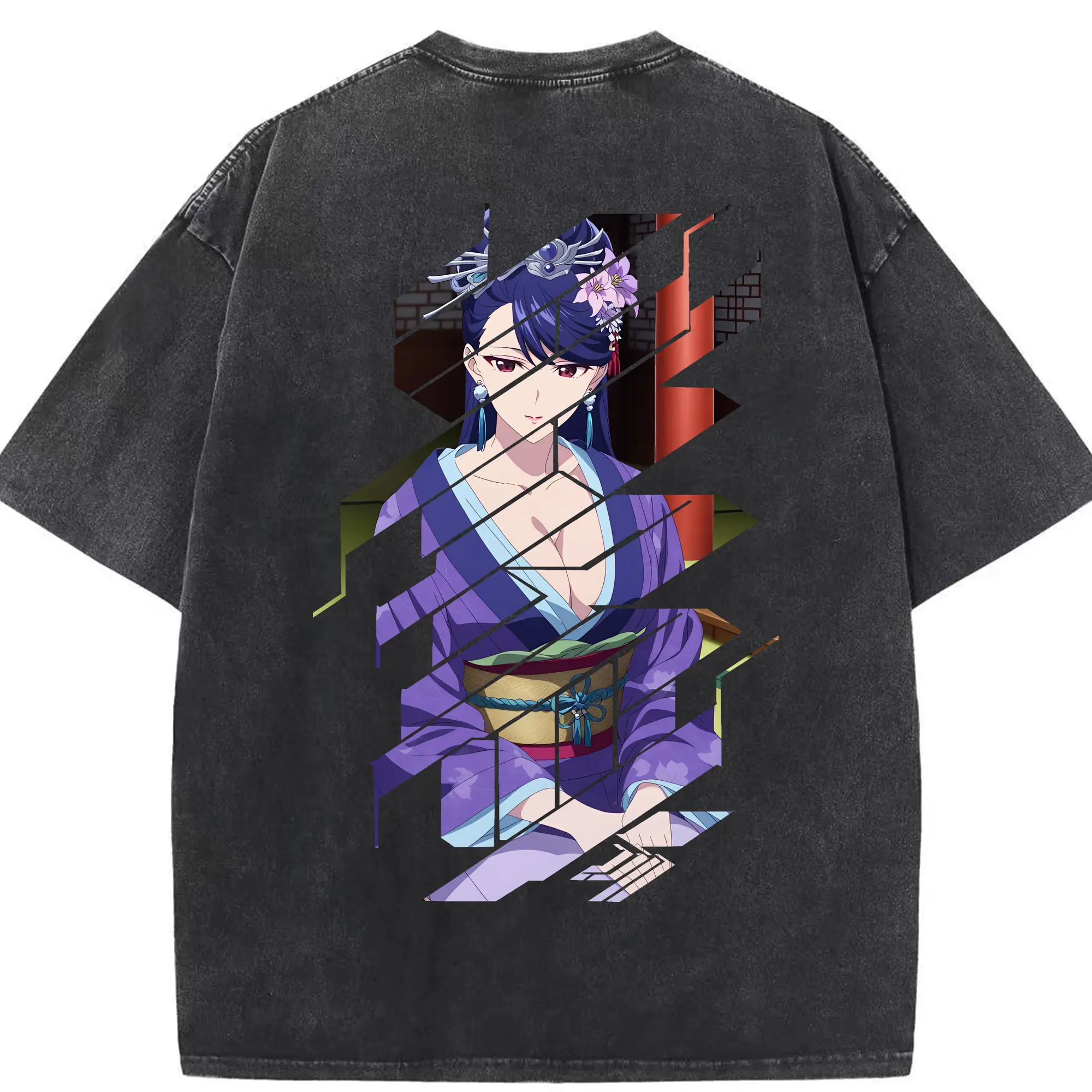 薬屋のひとりごと グッズ,梨花妃 - 綿100％ ヴィンテージ風 半袖Tシャツ ・ 背面プリント ・ 柔らか肌触り ・ 通気性 快適 ・ スポーツ カジュアル 外出用
