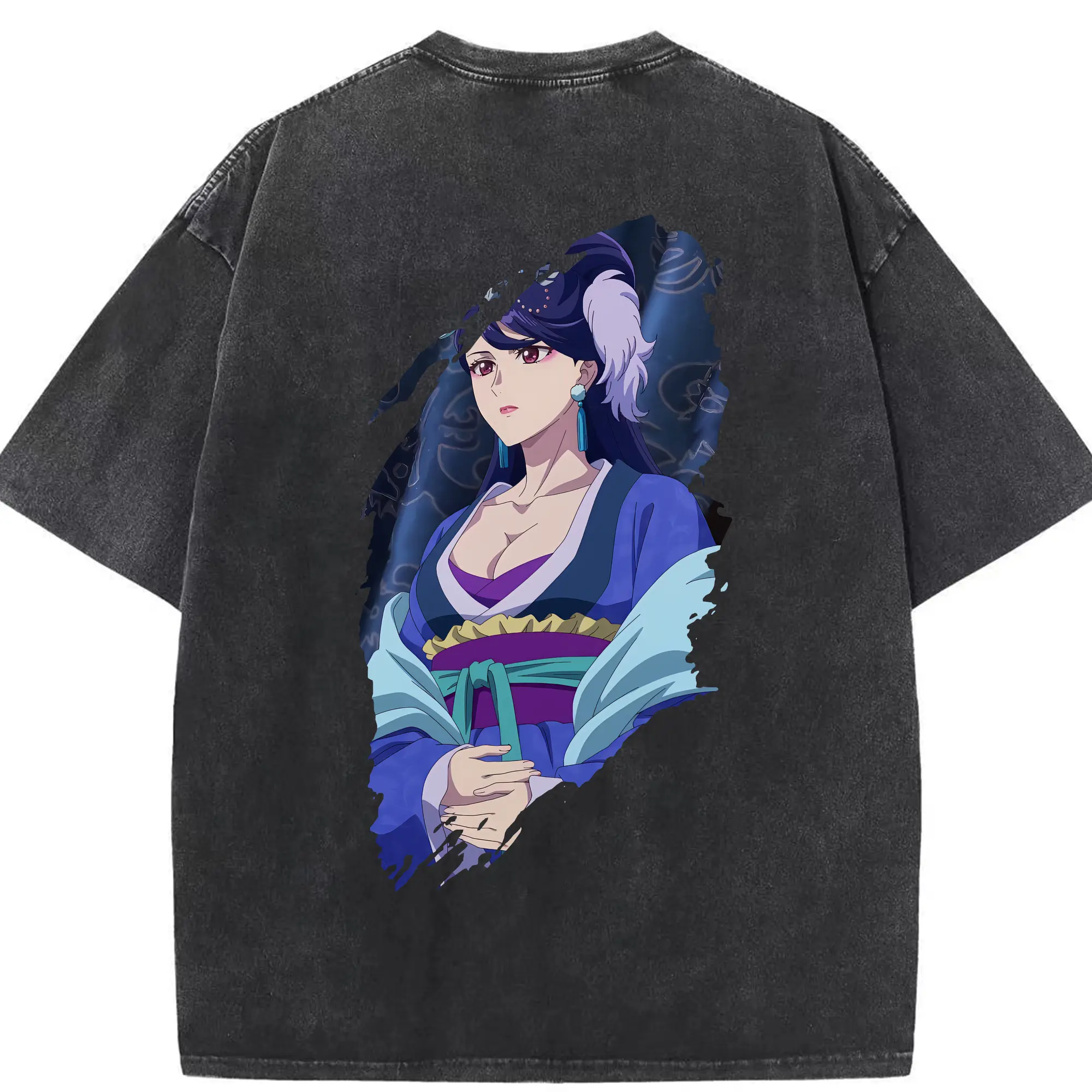 薬屋のひとりごと グッズ,梨花妃 - 綿100％ ヴィンテージ風 半袖Tシャツ ・ 背面プリント ・ 柔らか肌触り ・ 通気性 快適 ・ スポーツ カジュアル 外出用