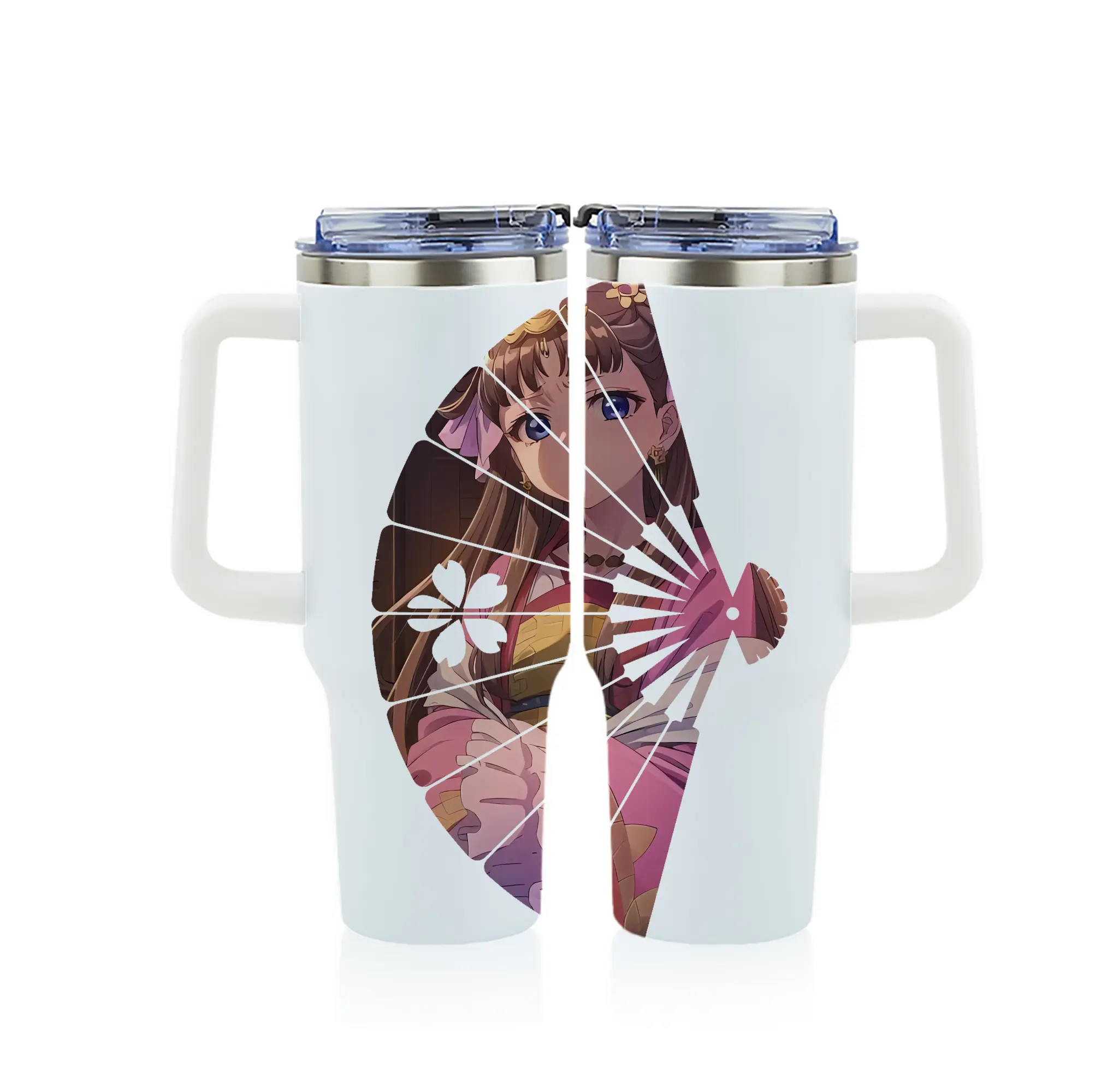 薬屋のひとりごと グッズ,里樹妃 - 1200mL フルプリント車用タンブラー ・ 304ステンレス 内側 ・ 201ステンレス 外側 ・ 保温 保冷 ・ 通勤 ドライブ アウトドア用