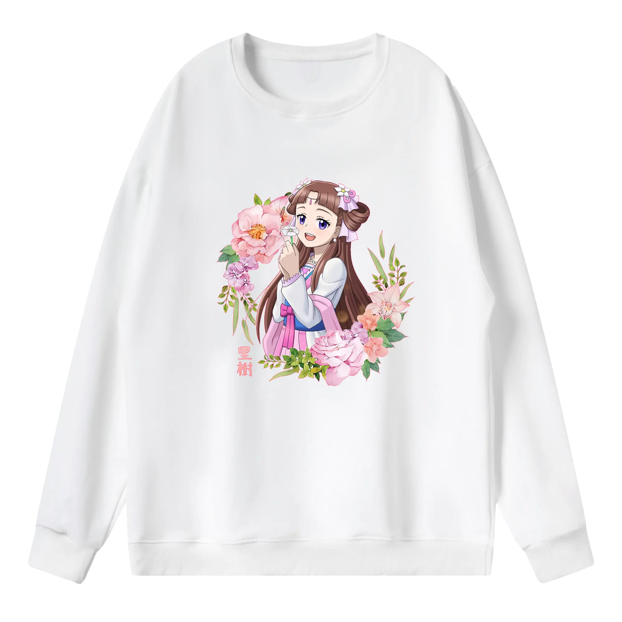 薬屋のひとりごと グッズ,里樹妃 - 薄手 クルーネック スウェット 裏毛260g · ポリエステル 春秋向け カジュアル 男女兼用 · トレーナー デイリー スポーツ 散歩に最適