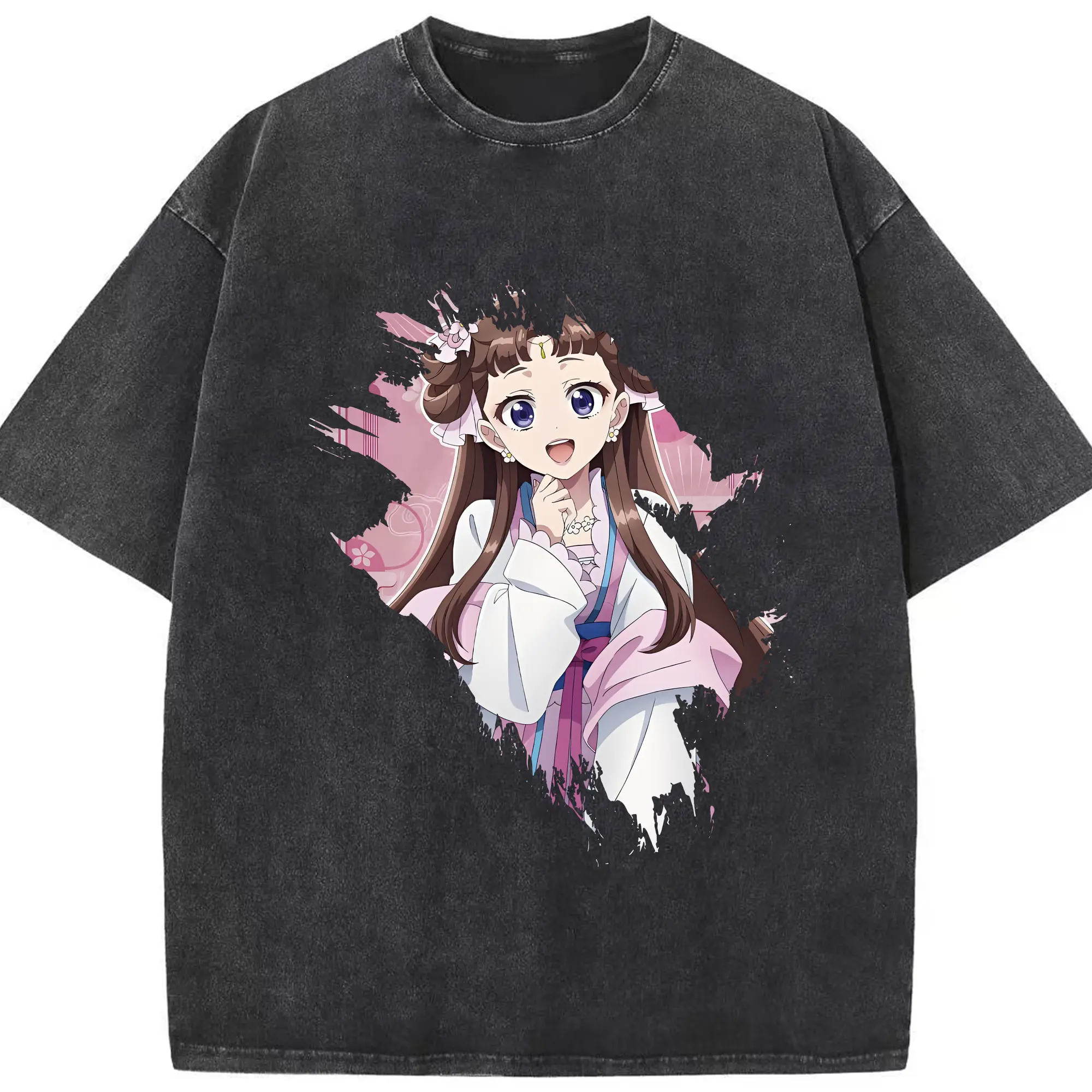 薬屋のひとりごと グッズ,里樹妃 - 綿100％ ヴィンテージ風 半袖Tシャツ ・ フロントプリント ・ 柔らか肌触り ・ 通気性 快適 ・ スポーツ カジュアル 外出用