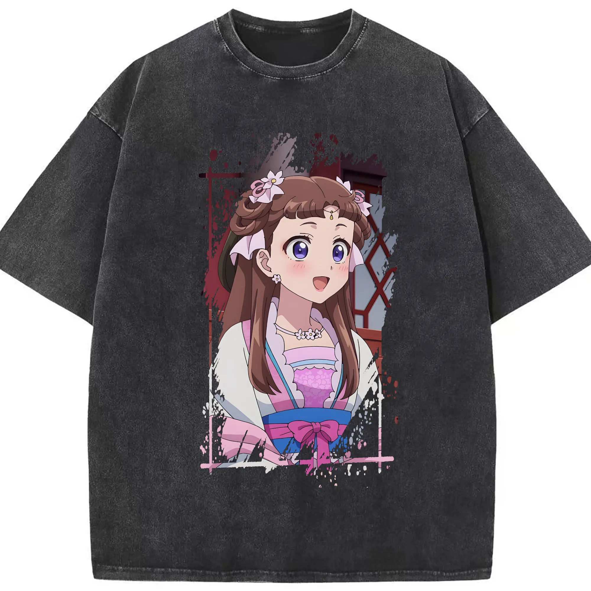 薬屋のひとりごと グッズ,里樹妃 - 綿100％ ヴィンテージ風 半袖Tシャツ ・ フロントプリント ・ 柔らか肌触り ・ 通気性 快適 ・ スポーツ カジュアル 外出用