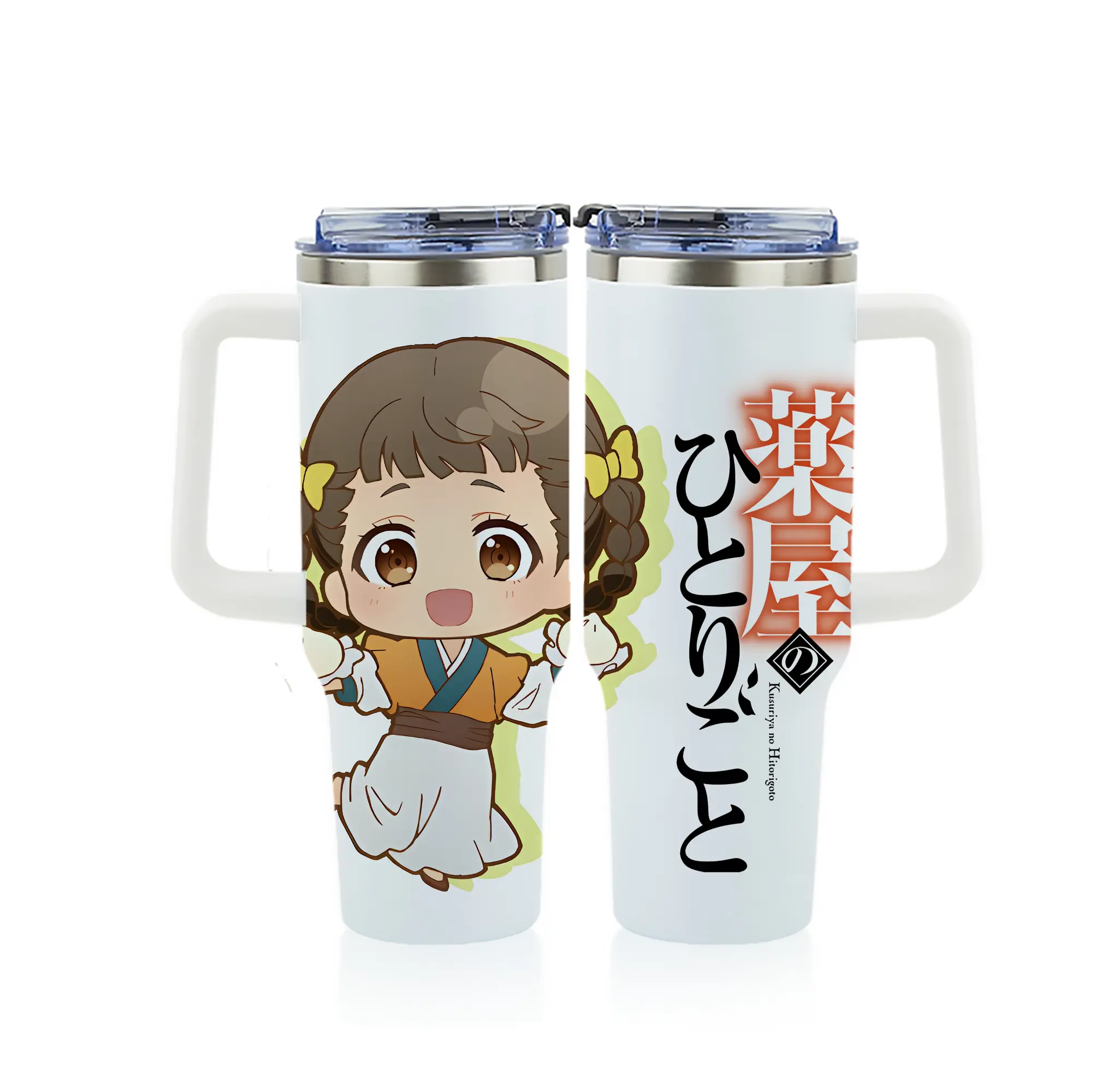 薬屋のひとりごと グッズ,子翠 小蘭 - 1200mL フルプリント車用タンブラー ・ 304ステンレス 内側 ・ 201ステンレス 外側 ・ 保温 保冷 ・ 通勤 ドライブ アウトドア用