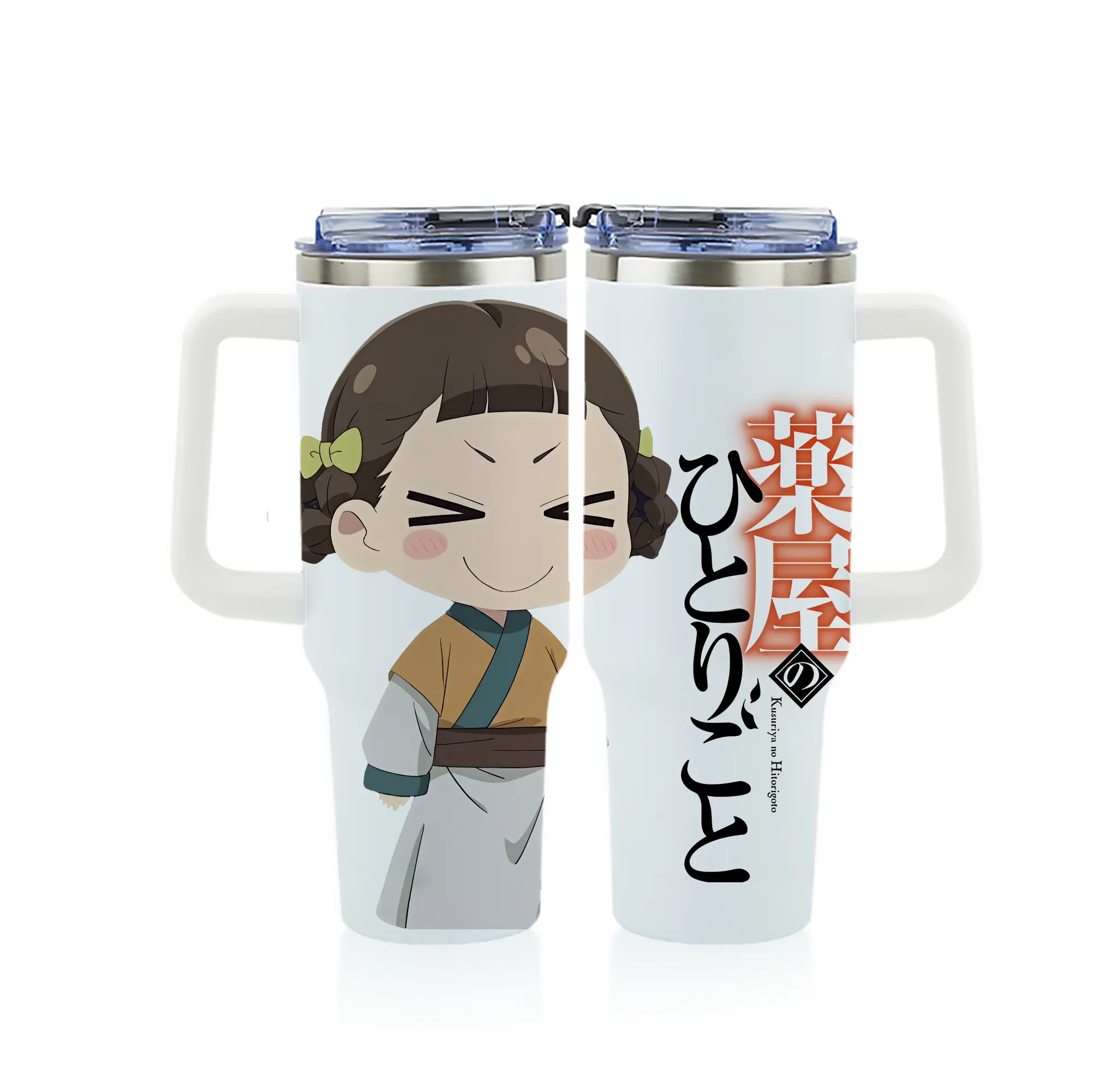 薬屋のひとりごと グッズ,子翠 小蘭 - 1200mL フルプリント車用タンブラー ・ 304ステンレス 内側 ・ 201ステンレス 外側 ・ 保温 保冷 ・ 通勤 ドライブ アウトドア用