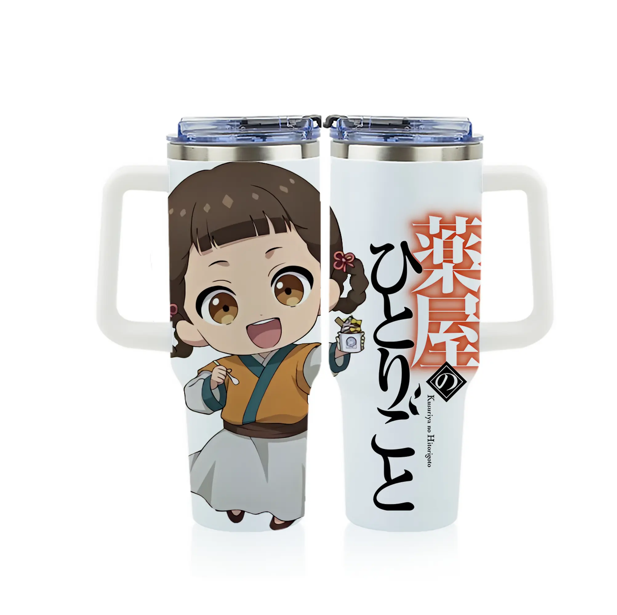 薬屋のひとりごと グッズ,子翠 小蘭 - 1200mL フルプリント車用タンブラー ・ 304ステンレス 内側 ・ 201ステンレス 外側 ・ 保温 保冷 ・ 通勤 ドライブ アウトドア用