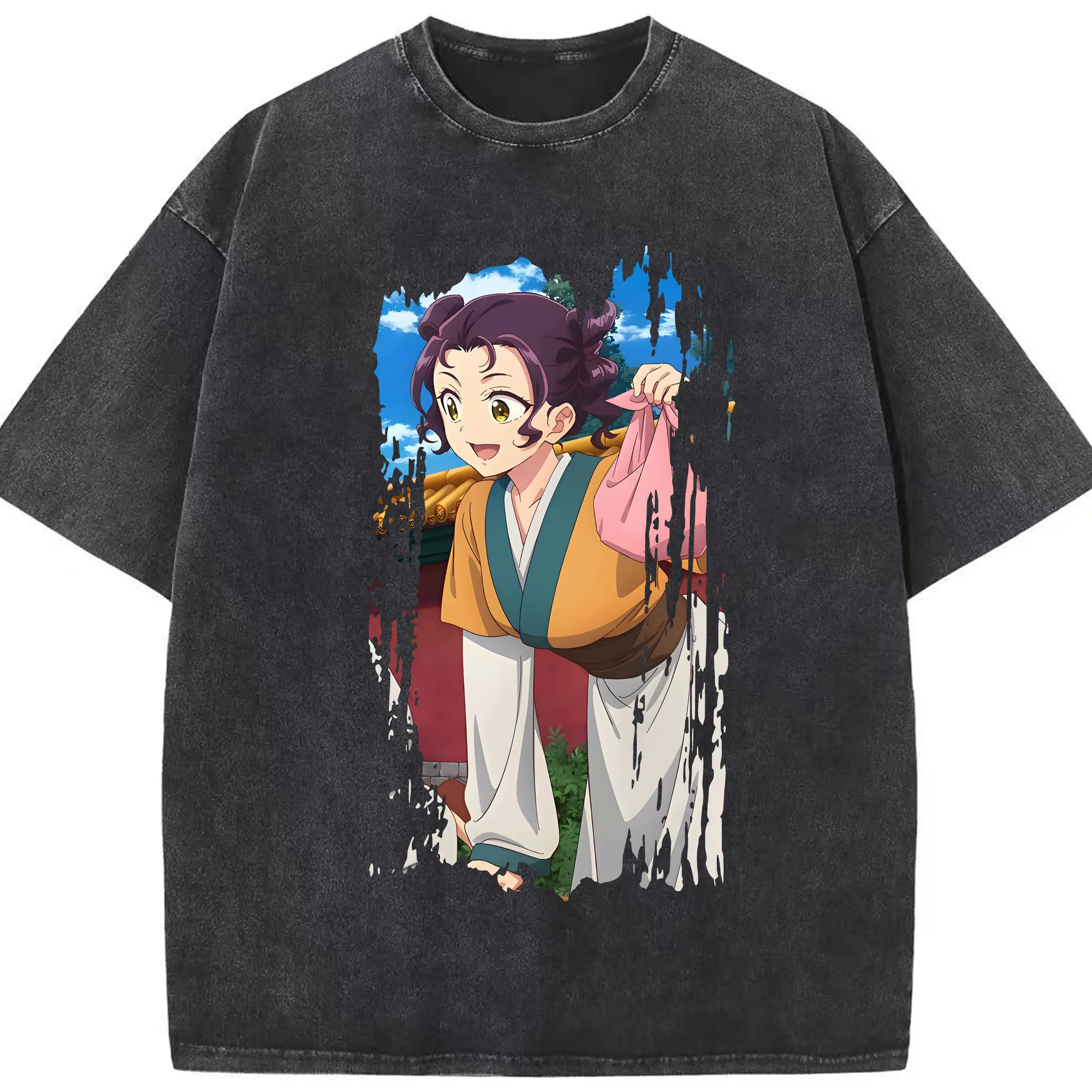 薬屋のひとりごと グッズ,子翠 小蘭 - 綿100％ ヴィンテージ風 半袖Tシャツ ・ フロントプリント ・ 柔らか肌触り ・ 通気性 快適 ・ スポーツ カジュアル 外出用