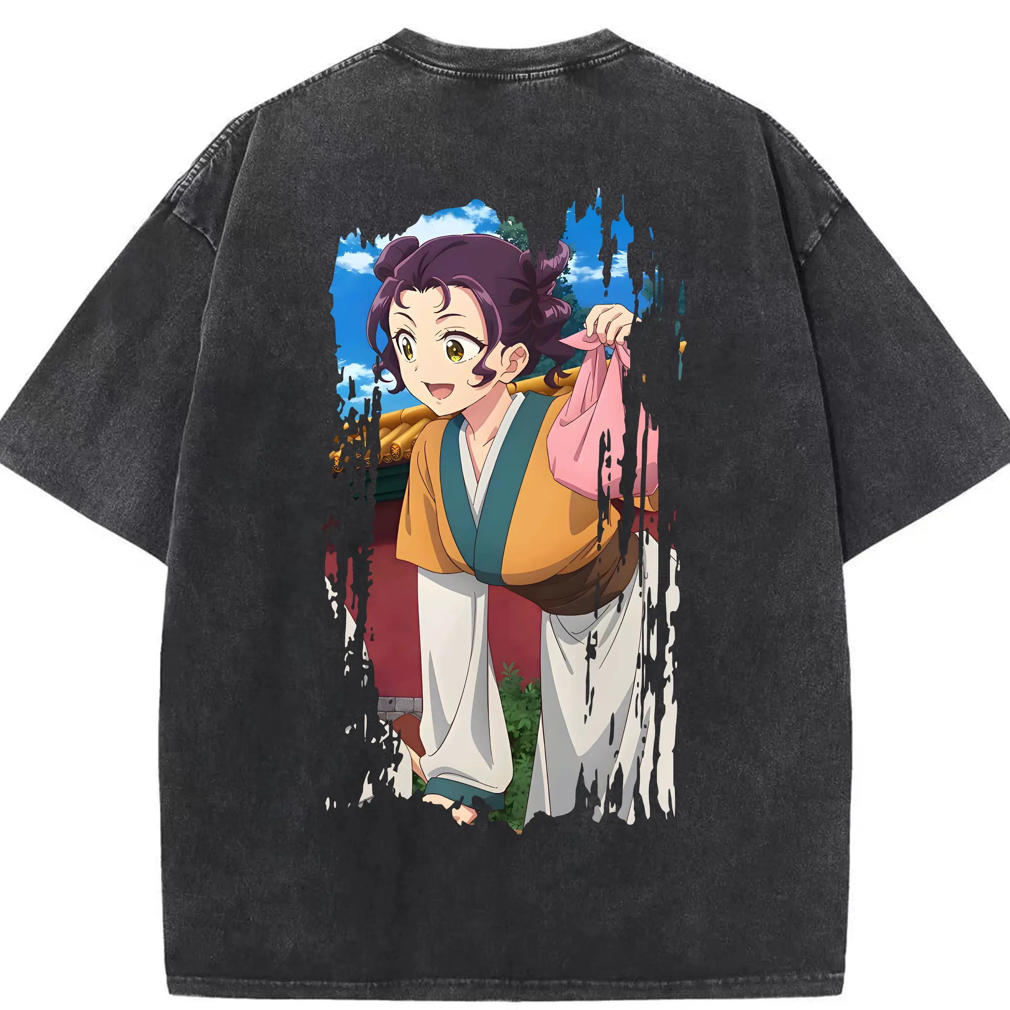 薬屋のひとりごと グッズ,子翠 小蘭 - 綿100％ ヴィンテージ風 半袖Tシャツ ・ 背面プリント ・ 柔らか肌触り ・ 通気性 快適 ・ スポーツ カジュアル 外出用