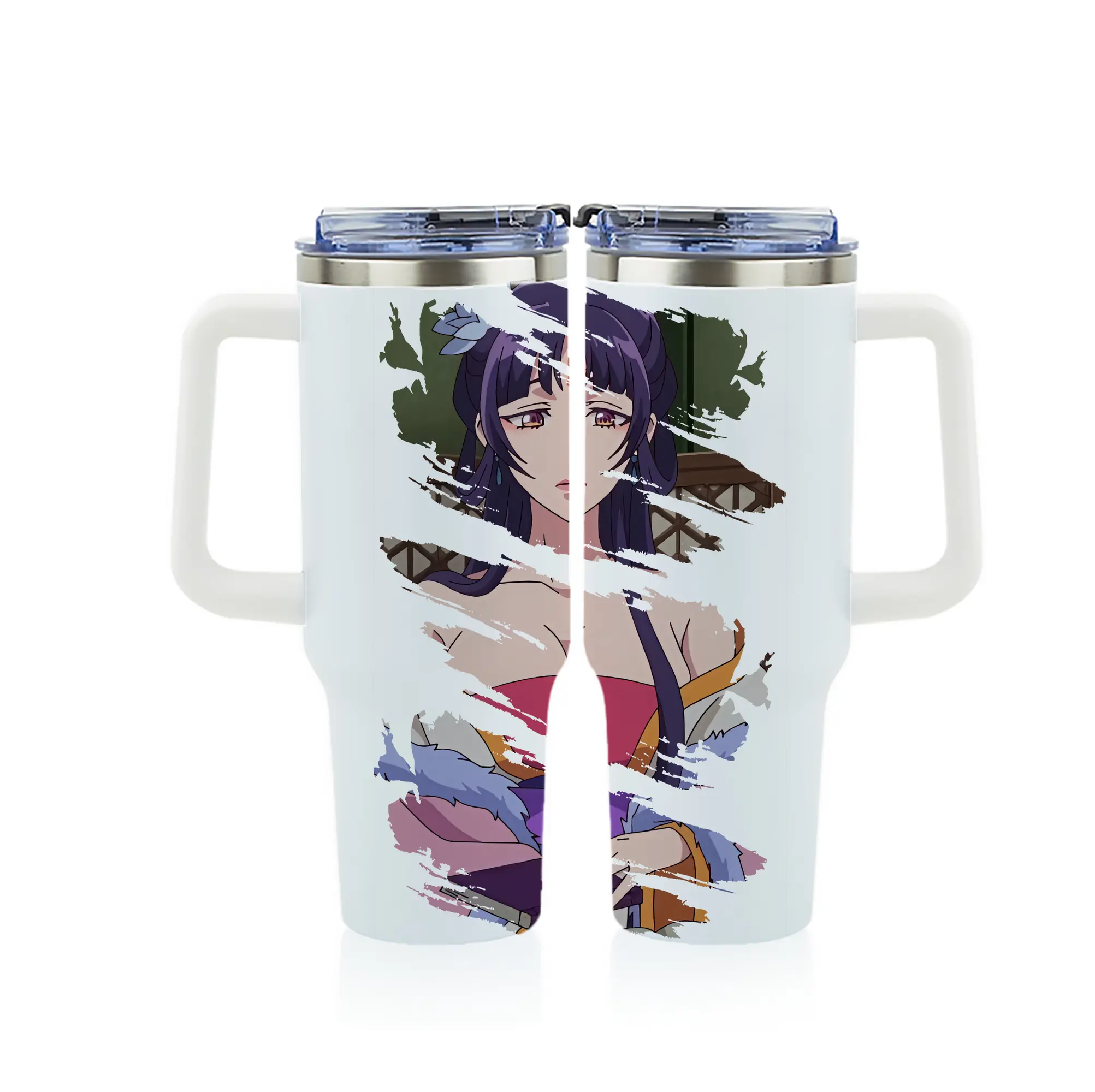 薬屋のひとりごと グッズ,白鈴 - 1200mL フルプリント車用タンブラー ・ 304ステンレス 内側 ・ 201ステンレス 外側 ・ 保温 保冷 ・ 通勤 ドライブ アウトドア用