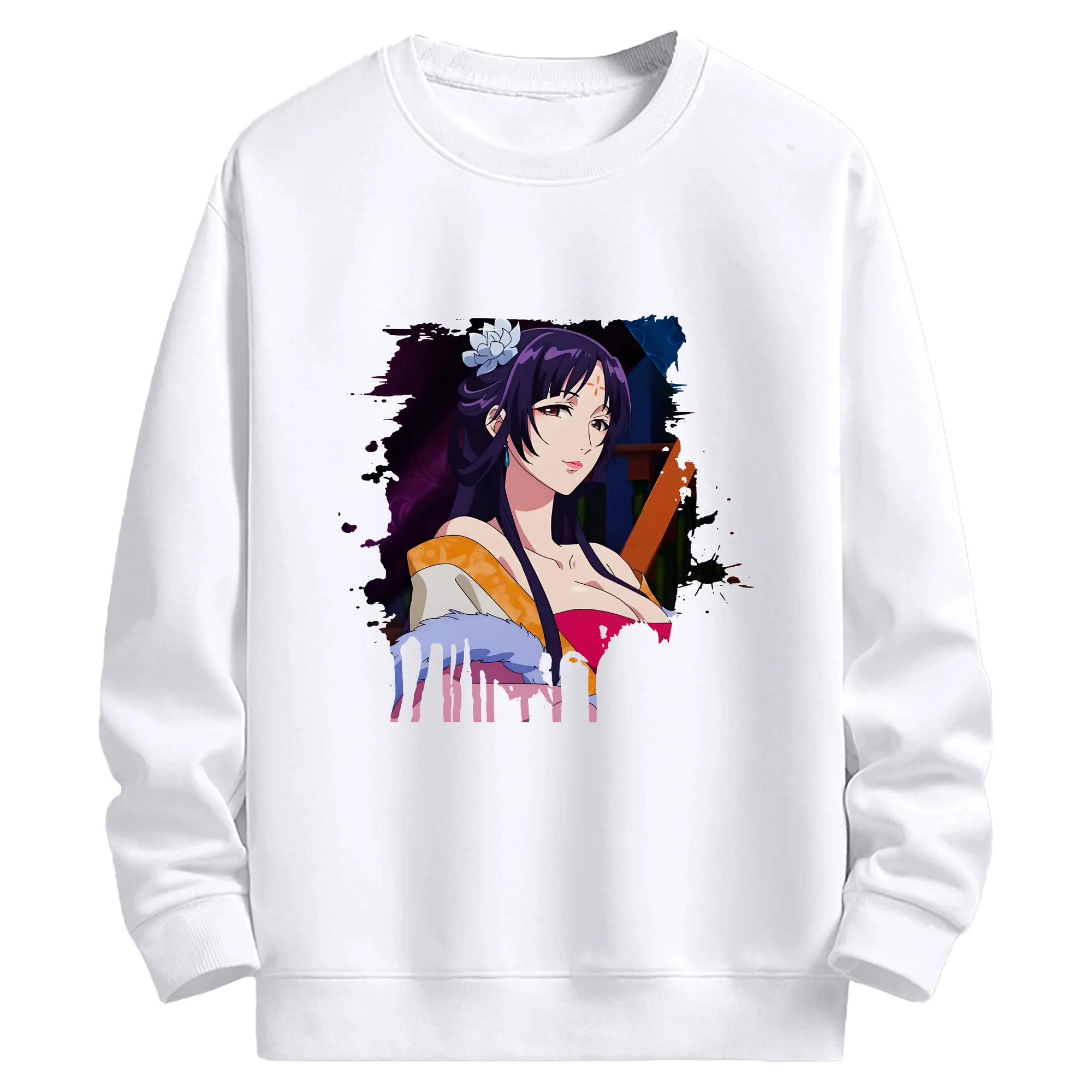 薬屋のひとりごと グッズ,白鈴 - 高品質 クルーネック スウェット ・ コットン59％ ポリエステル41％ ・ ユニセックス 長袖 トレーナー ・ カジュアル デイリー スポーツ 散歩用