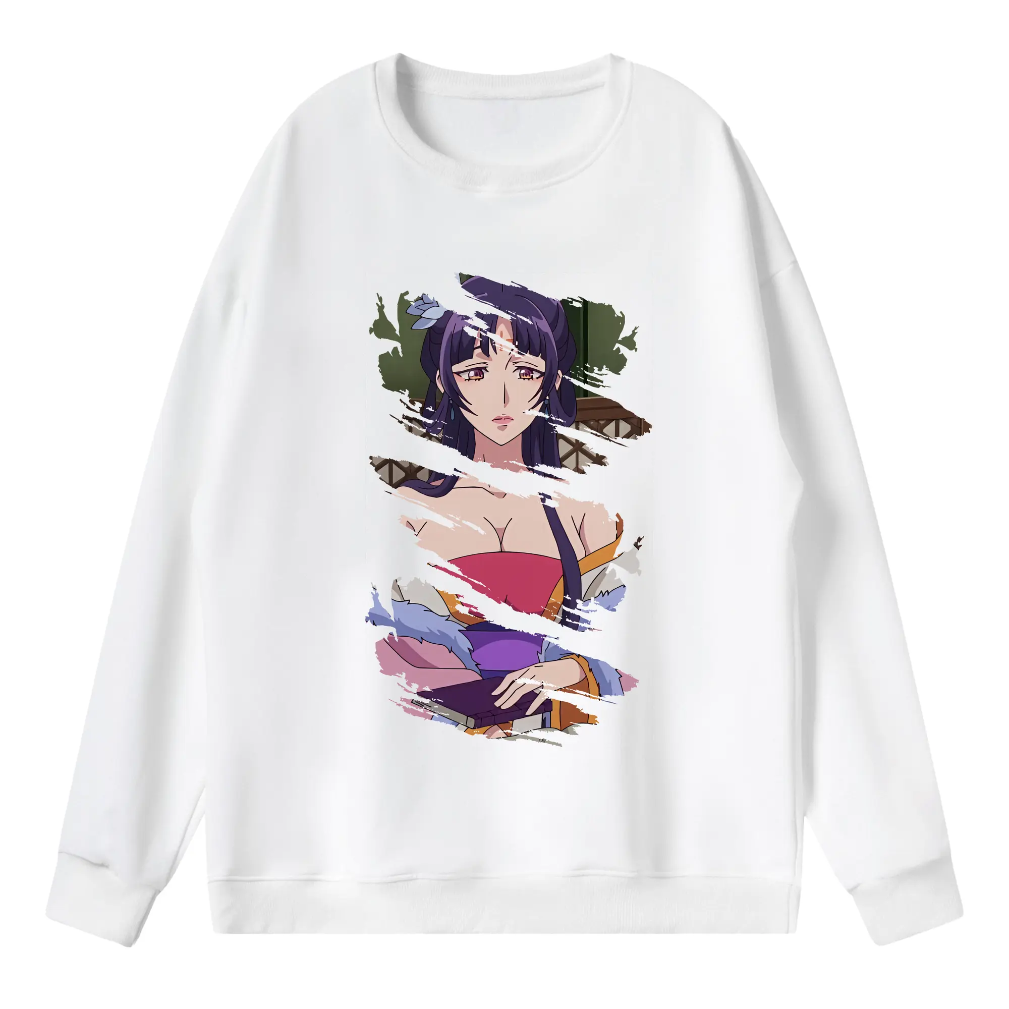 薬屋のひとりごと グッズ,白鈴 - 薄手 クルーネック スウェット 裏毛260g · ポリエステル 春秋向け カジュアル 男女兼用 · トレーナー デイリー スポーツ 散歩に最適