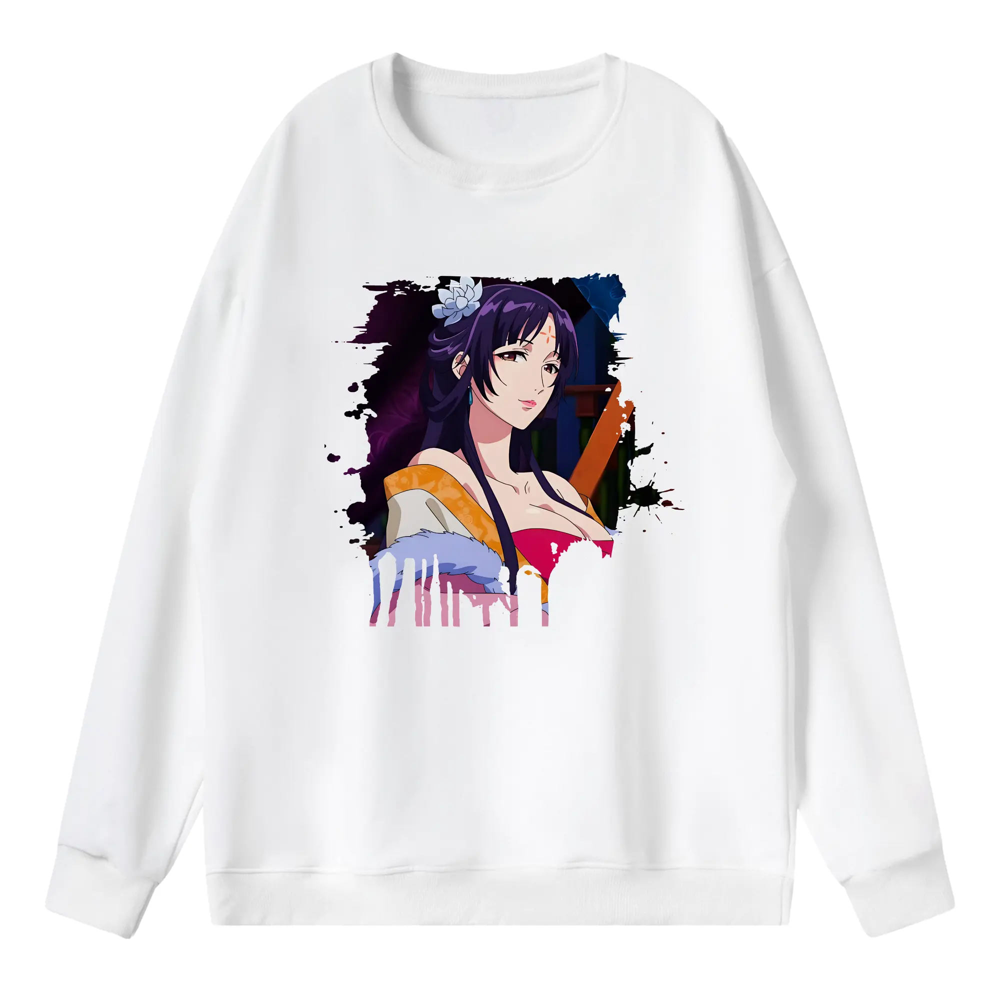 薬屋のひとりごと グッズ,白鈴 - 薄手 クルーネック スウェット 裏毛260g · ポリエステル 春秋向け カジュアル 男女兼用 · トレーナー デイリー スポーツ 散歩に最適