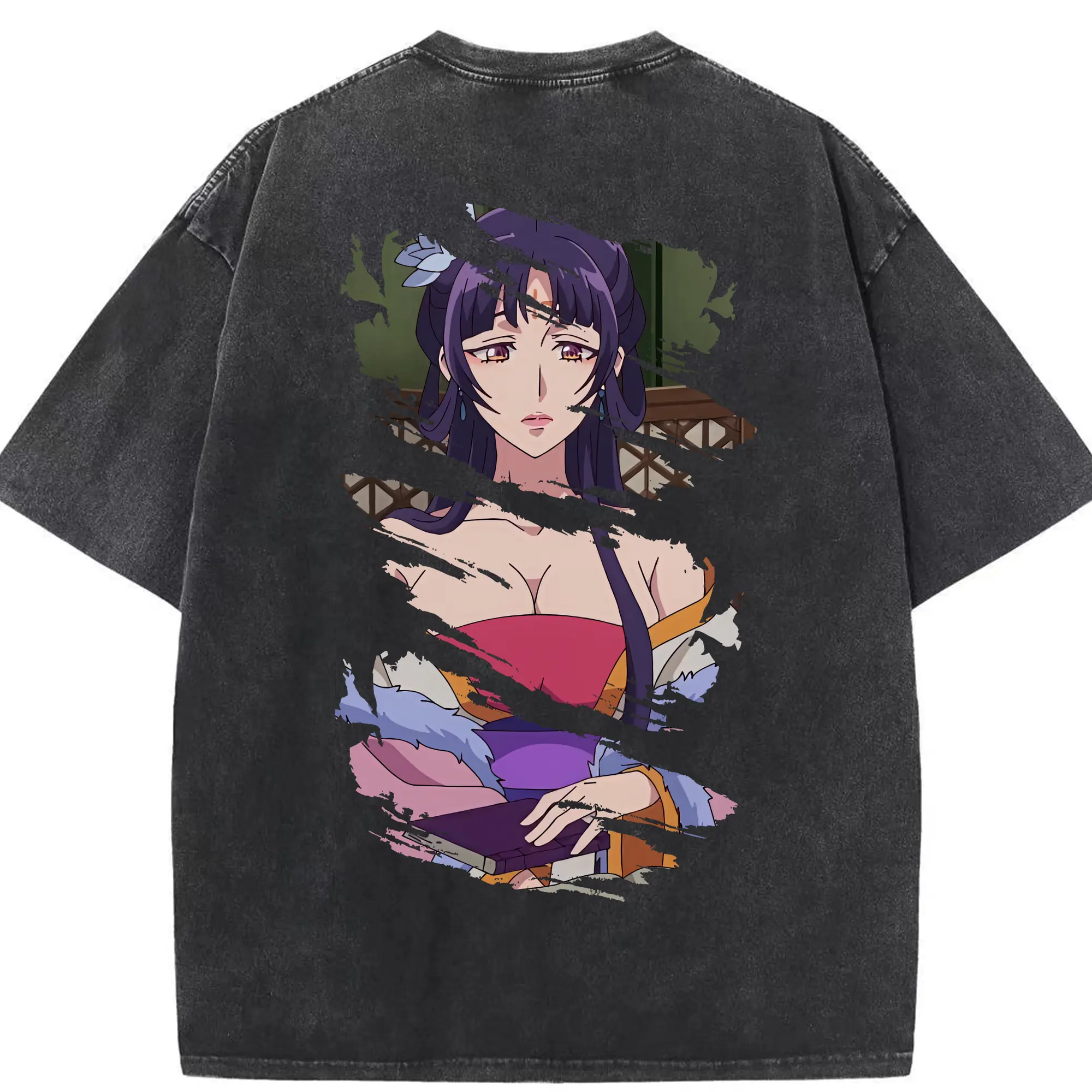 薬屋のひとりごと グッズ,白鈴 - 綿100％ ヴィンテージ風 半袖Tシャツ ・ 背面プリント ・ 柔らか肌触り ・ 通気性 快適 ・ スポーツ カジュアル 外出用