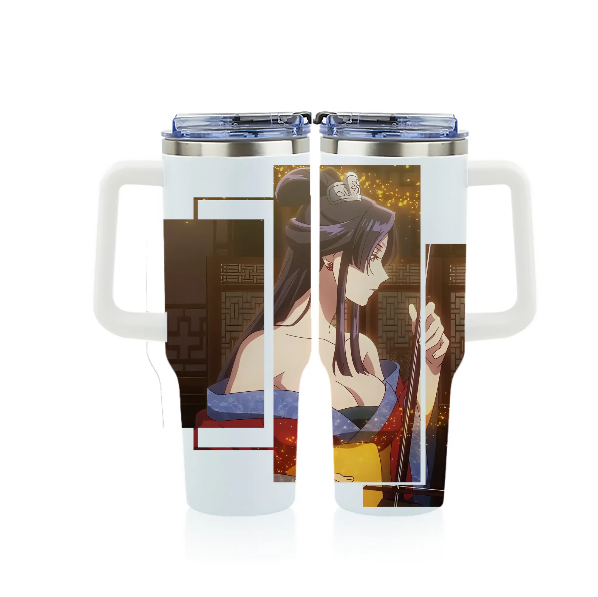 薬屋のひとりごと グッズ,女華 - 1200mL フルプリント車用タンブラー ・ 304ステンレス 内側 ・ 201ステンレス 外側 ・ 保温 保冷 ・ 通勤 ドライブ アウトドア用