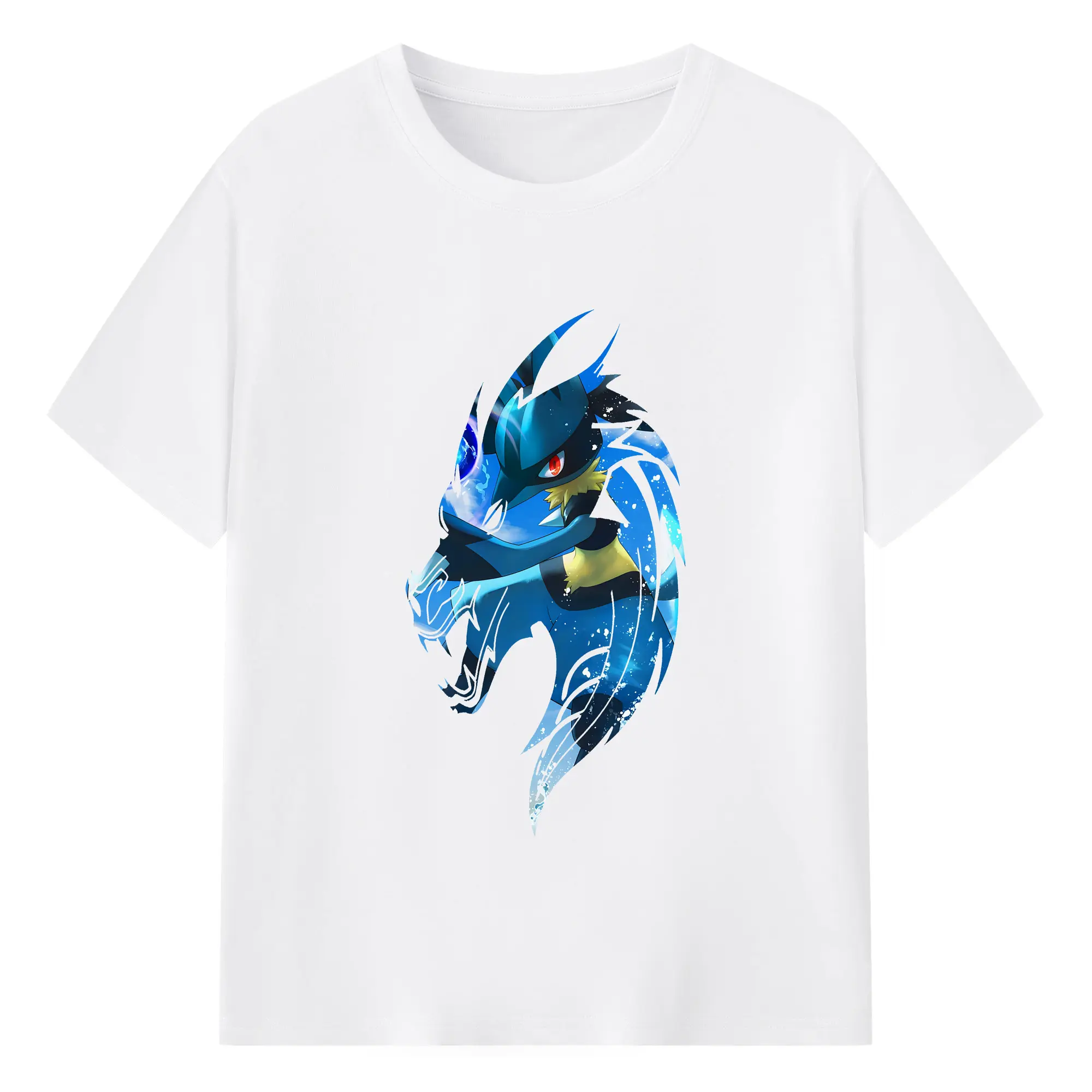 ポケモン グッズ,ルカリオ - 綿100％ 半袖Tシャツ ・ フロントプリント ・ 快適 通気性 ・ 日常使い 散歩 スポーツ用