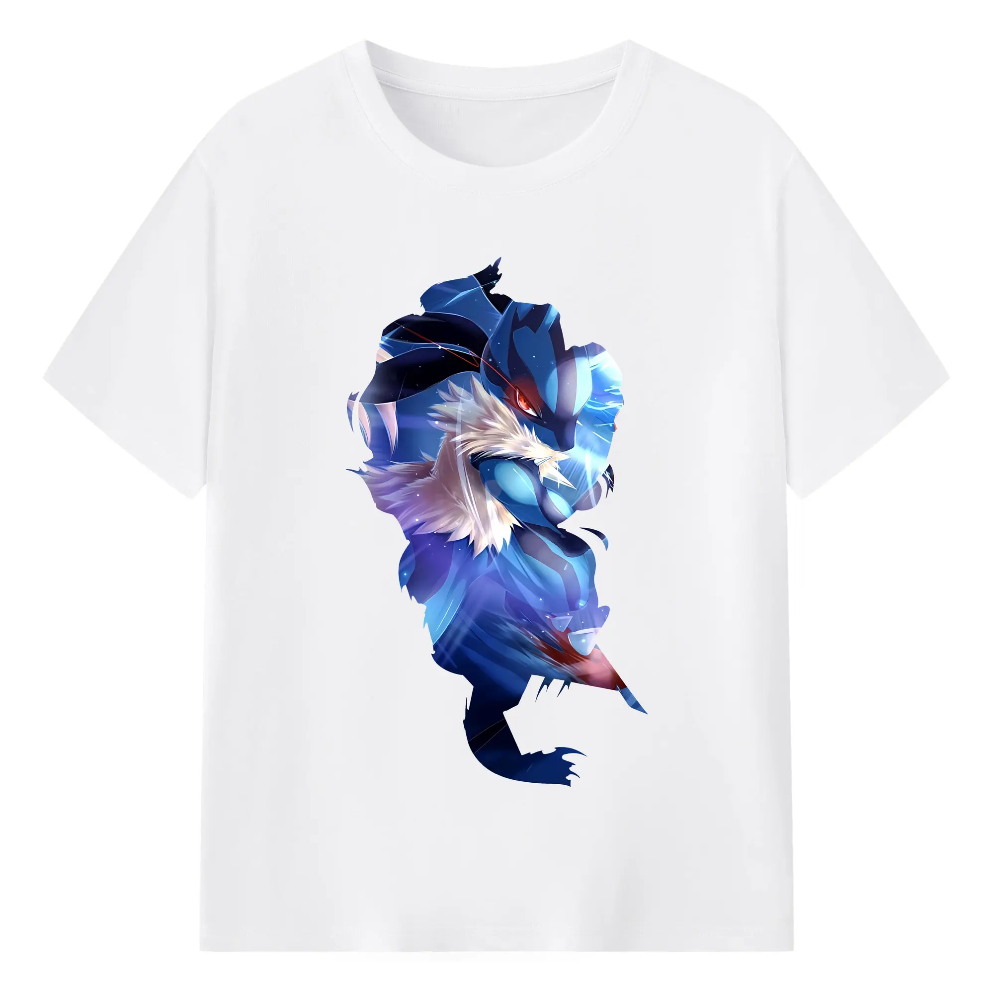 ポケモン グッズ,ルカリオ - 綿100％ 半袖Tシャツ ・ フロントプリント ・ 快適 通気性 ・ 日常使い 散歩 スポーツ用