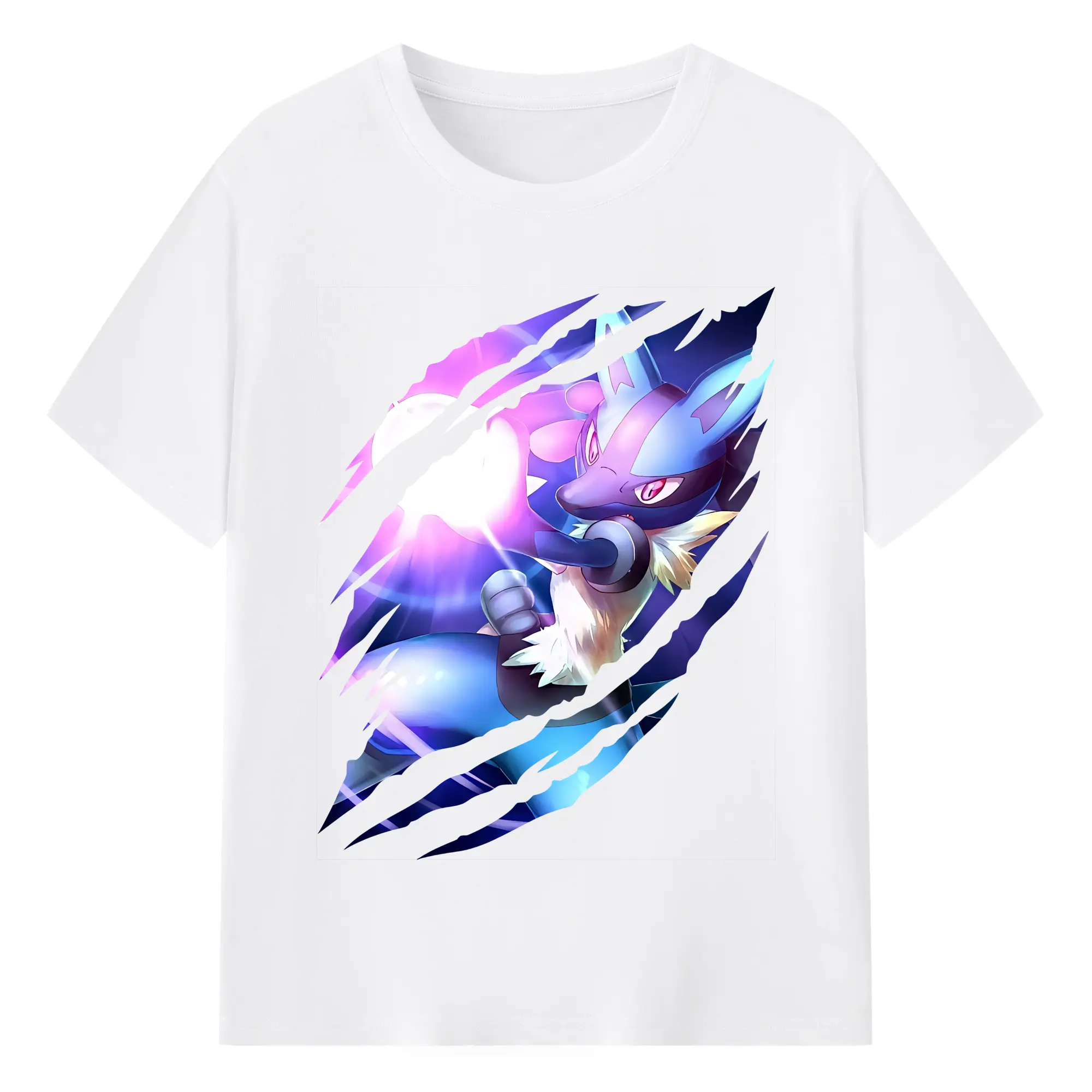 ポケモン グッズ,ルカリオ - 綿100％ 半袖Tシャツ ・ フロントプリント ・ 快適 通気性 ・ 日常使い 散歩 スポーツ用