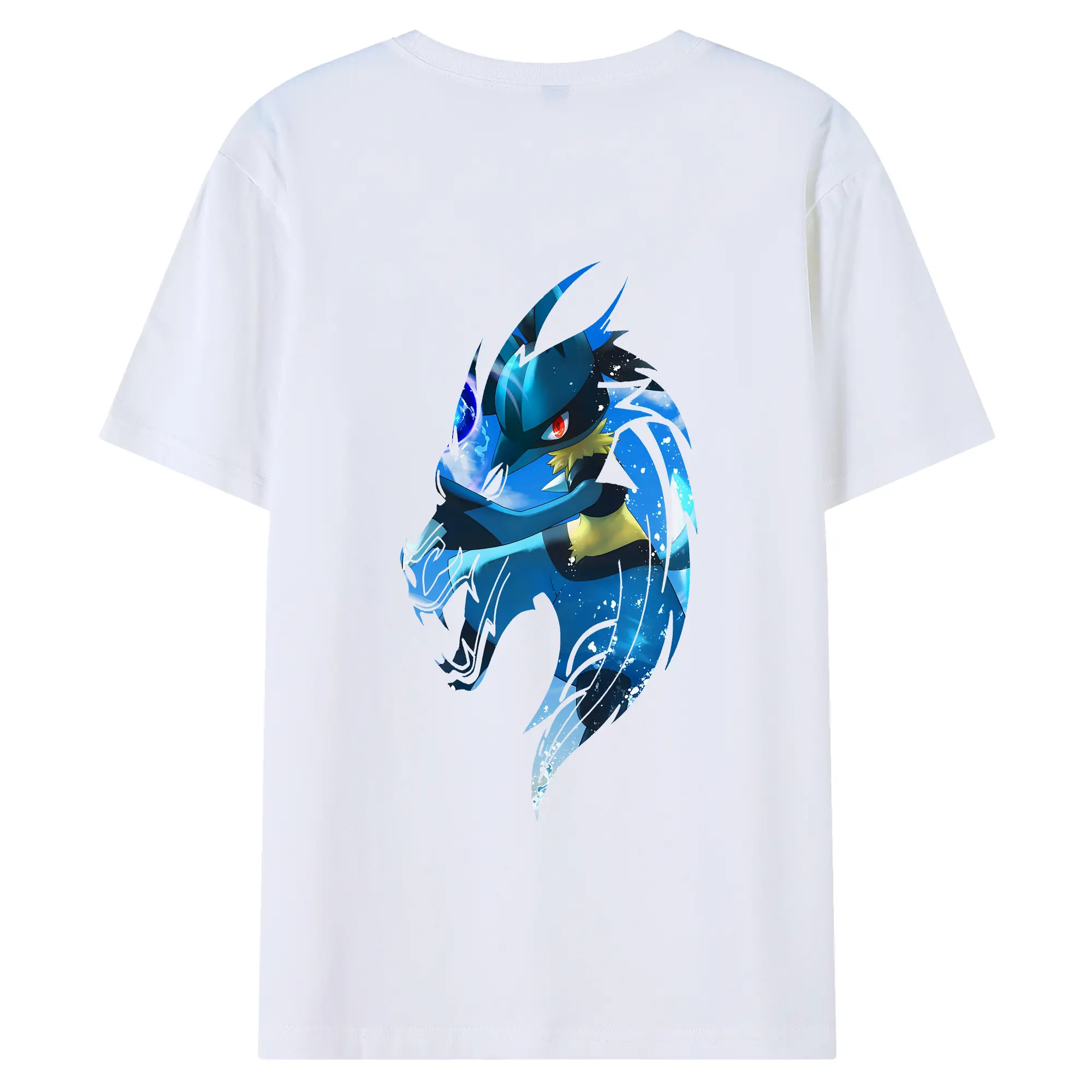 ポケモン グッズ,ルカリオ - 綿100％ 半袖Tシャツ ・ バックプリント ・ 快適 通気性 ・ 日常使い 散歩 スポーツ用