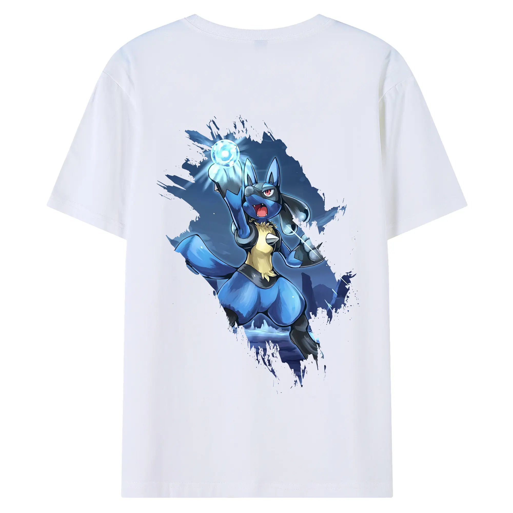 ポケモン グッズ,ルカリオ - 綿100％ 半袖Tシャツ ・ バックプリント ・ 快適 通気性 ・ 日常使い 散歩 スポーツ用