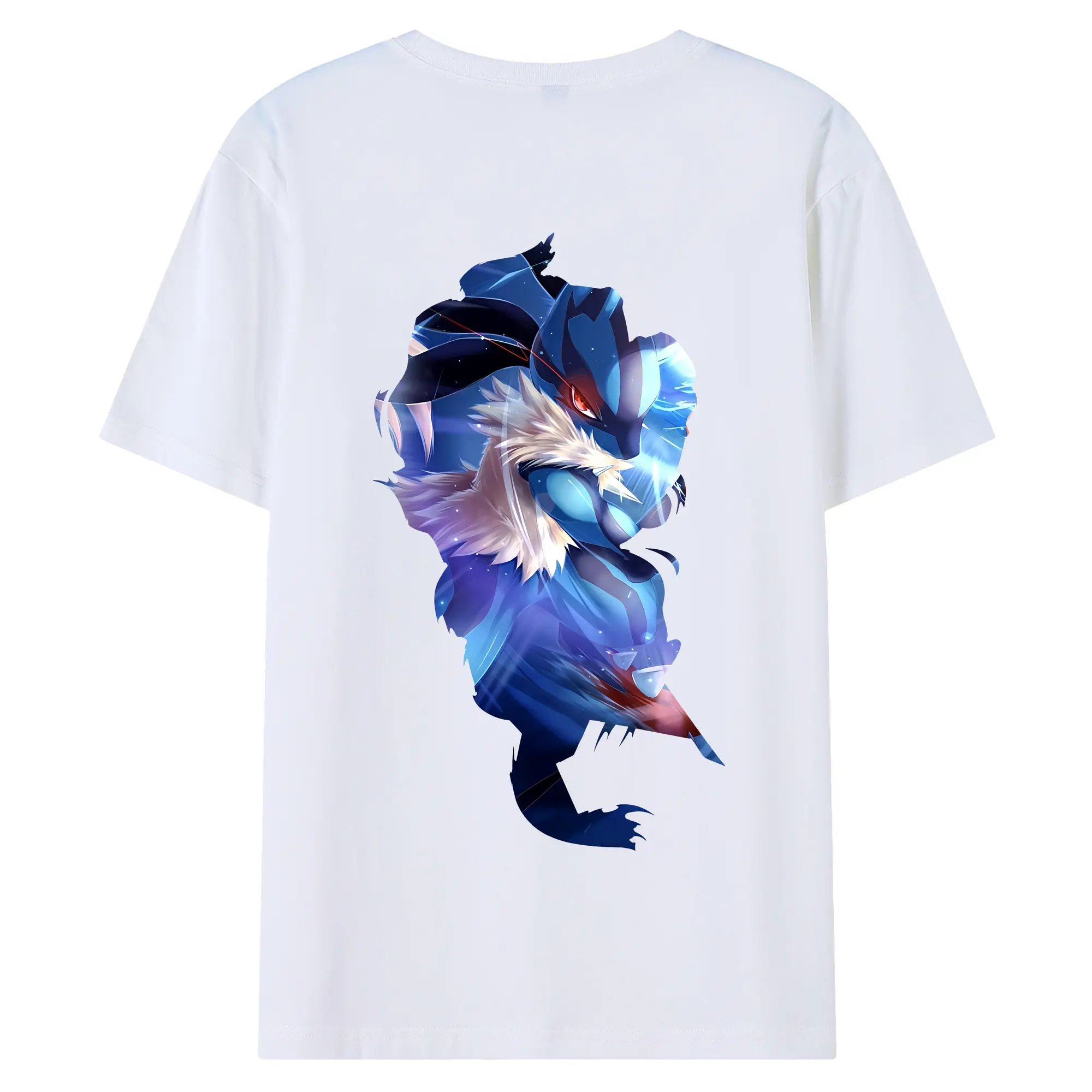 ポケモン グッズ,ルカリオ - 綿100％ 半袖Tシャツ ・ バックプリント ・ 快適 通気性 ・ 日常使い 散歩 スポーツ用