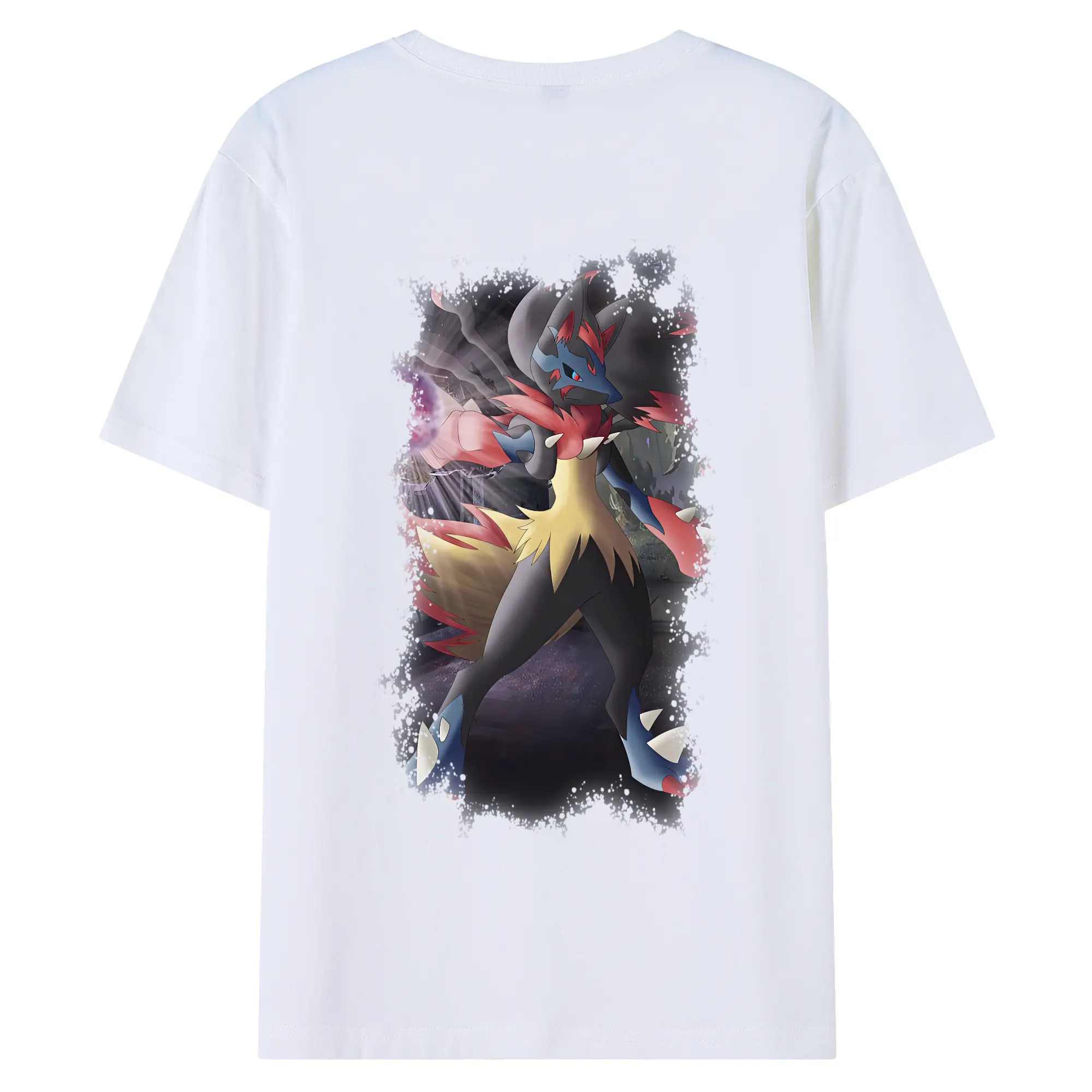 ポケモン グッズ,ルカリオ - 綿100％ 半袖Tシャツ ・ バックプリント ・ 快適 通気性 ・ 日常使い 散歩 スポーツ用