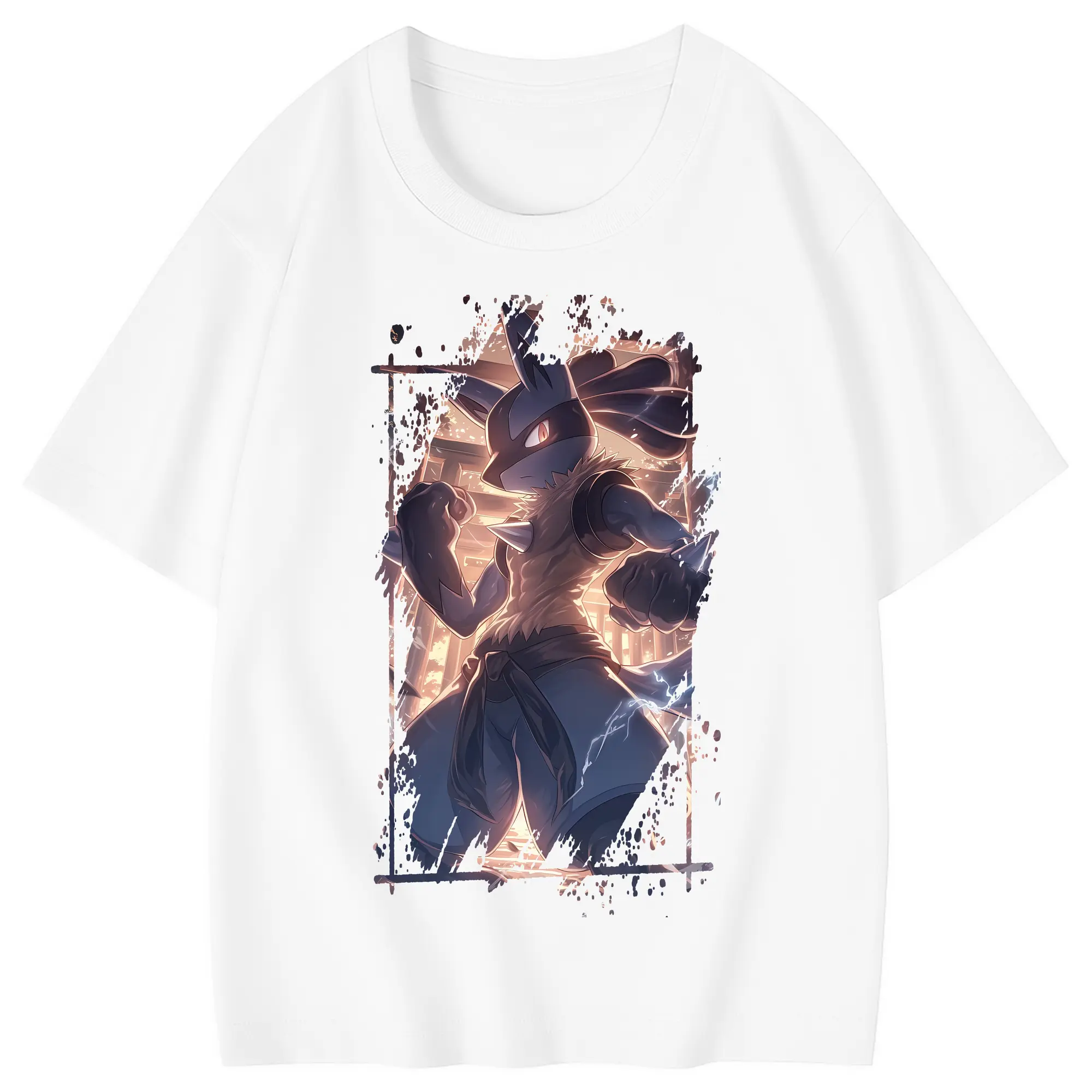 ポケモン グッズ,ルカリオ - 綿100％ キッズTシャツ ・ フロントプリント ・ 快適 通気性 ・ スポーツ カジュアル 散歩用