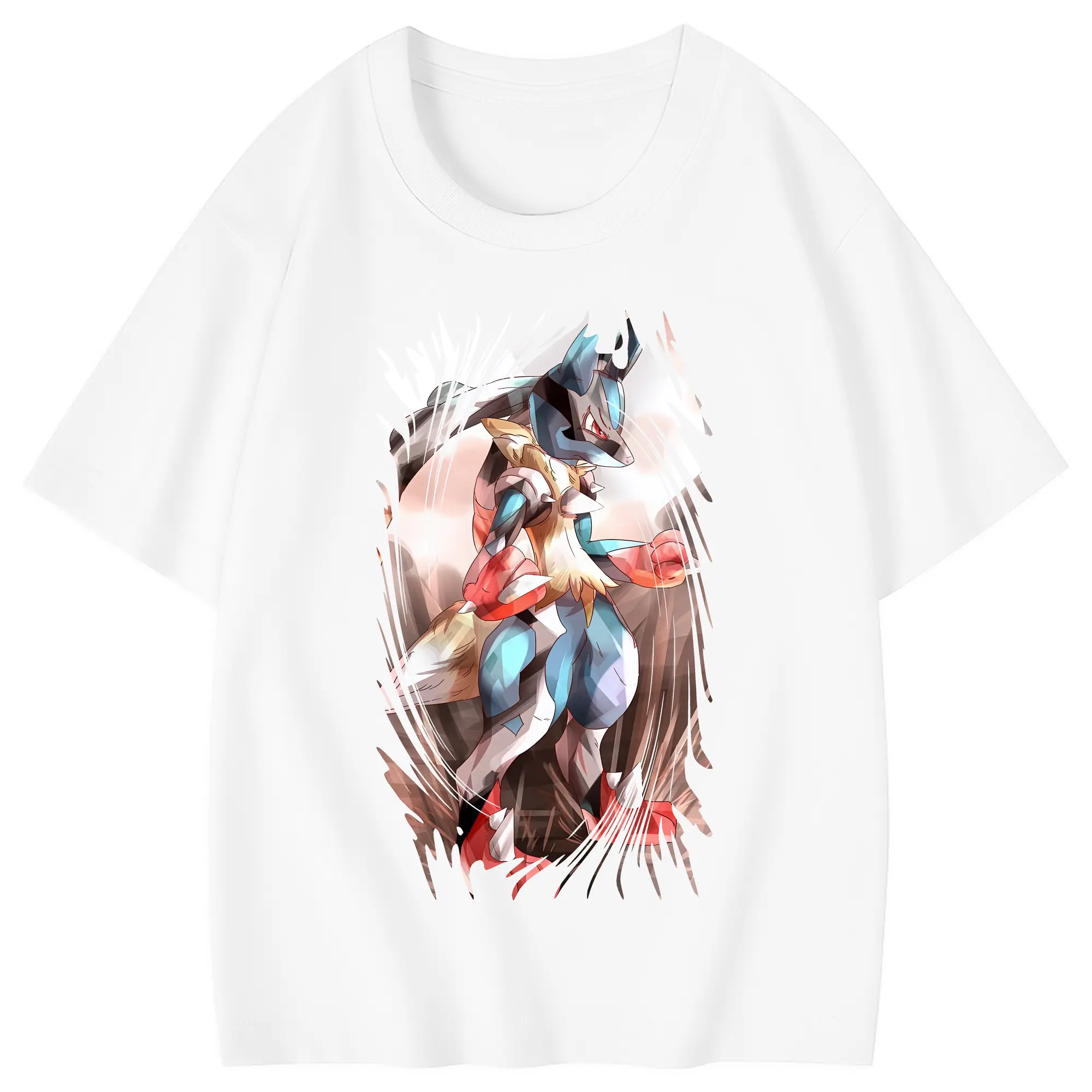 ポケモン グッズ,ルカリオ - 綿100％ キッズTシャツ ・ フロントプリント ・ 快適 通気性 ・ スポーツ カジュアル 散歩用