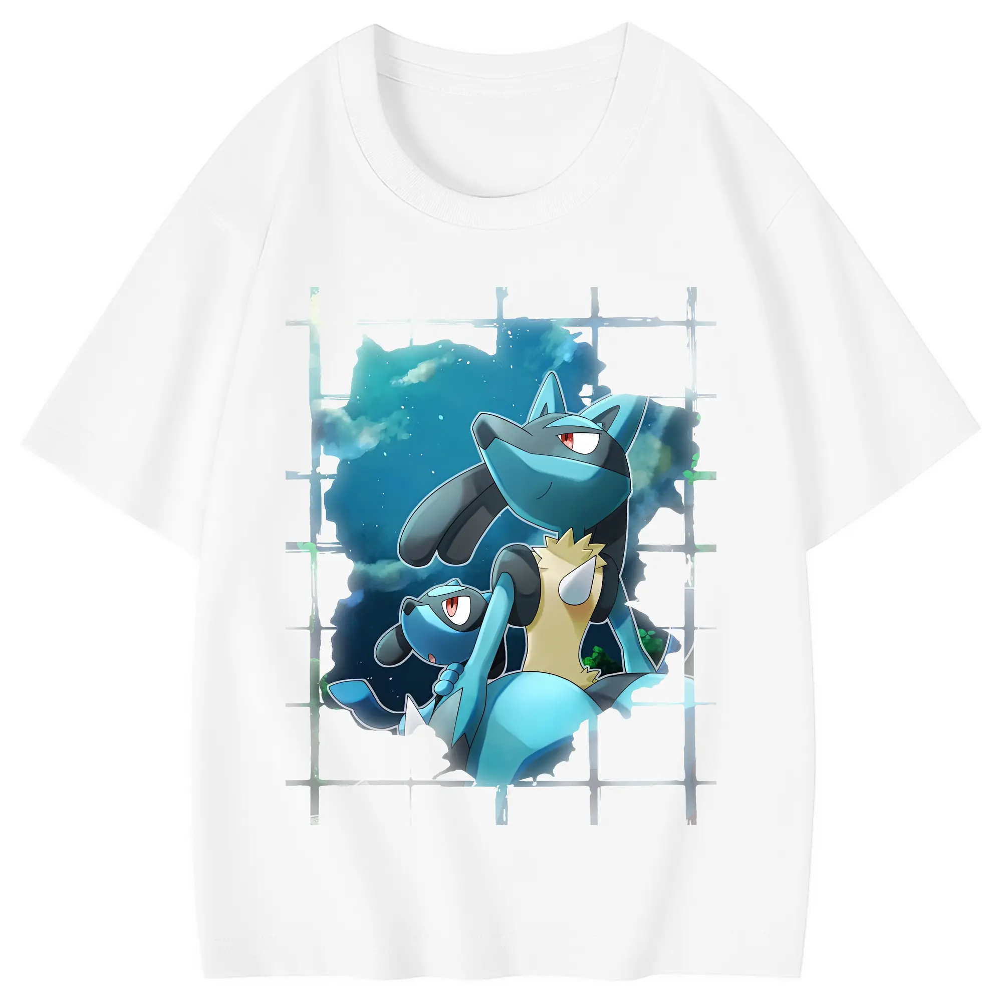 ポケモン グッズ,ルカリオ - 綿100％ キッズTシャツ ・ フロントプリント ・ 快適 通気性 ・ スポーツ カジュアル 散歩用