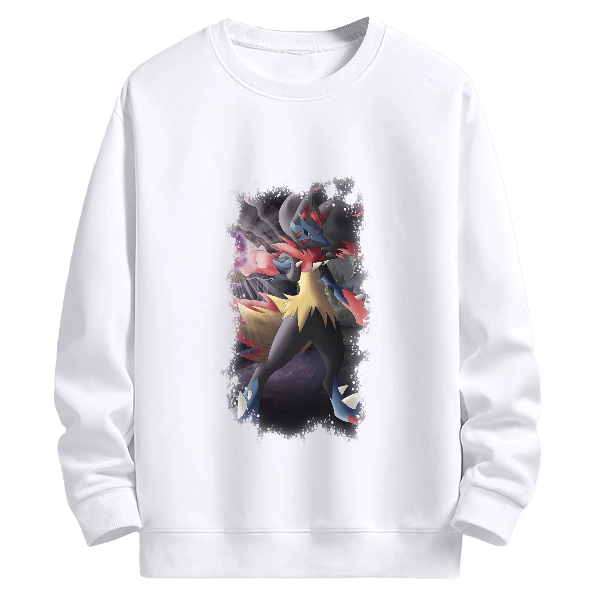 ポケモン グッズ,ルカリオ - 高品質 クルーネック スウェット ・ コットン59％ ポリエステル41％ ・ ユニセックス 長袖 トレーナー ・ カジュアル デイリー スポーツ 散歩用