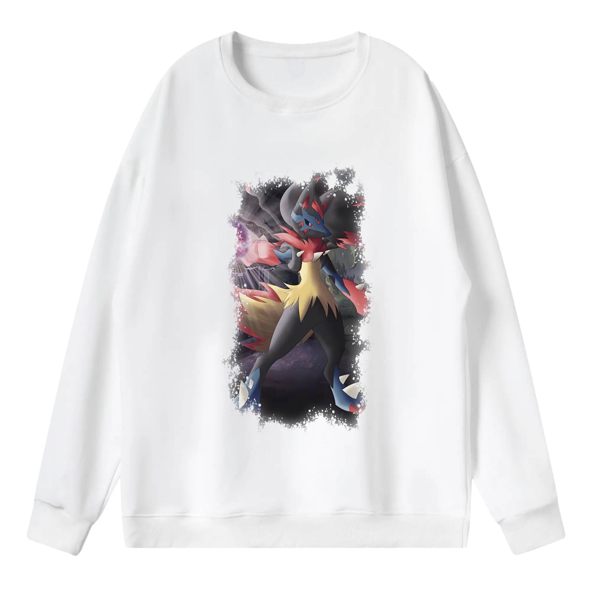 ポケモン グッズ,ルカリオ - 薄手 クルーネック スウェット 裏毛260g · ポリエステル 春秋向け カジュアル 男女兼用 · トレーナー デイリー スポーツ 散歩に最適