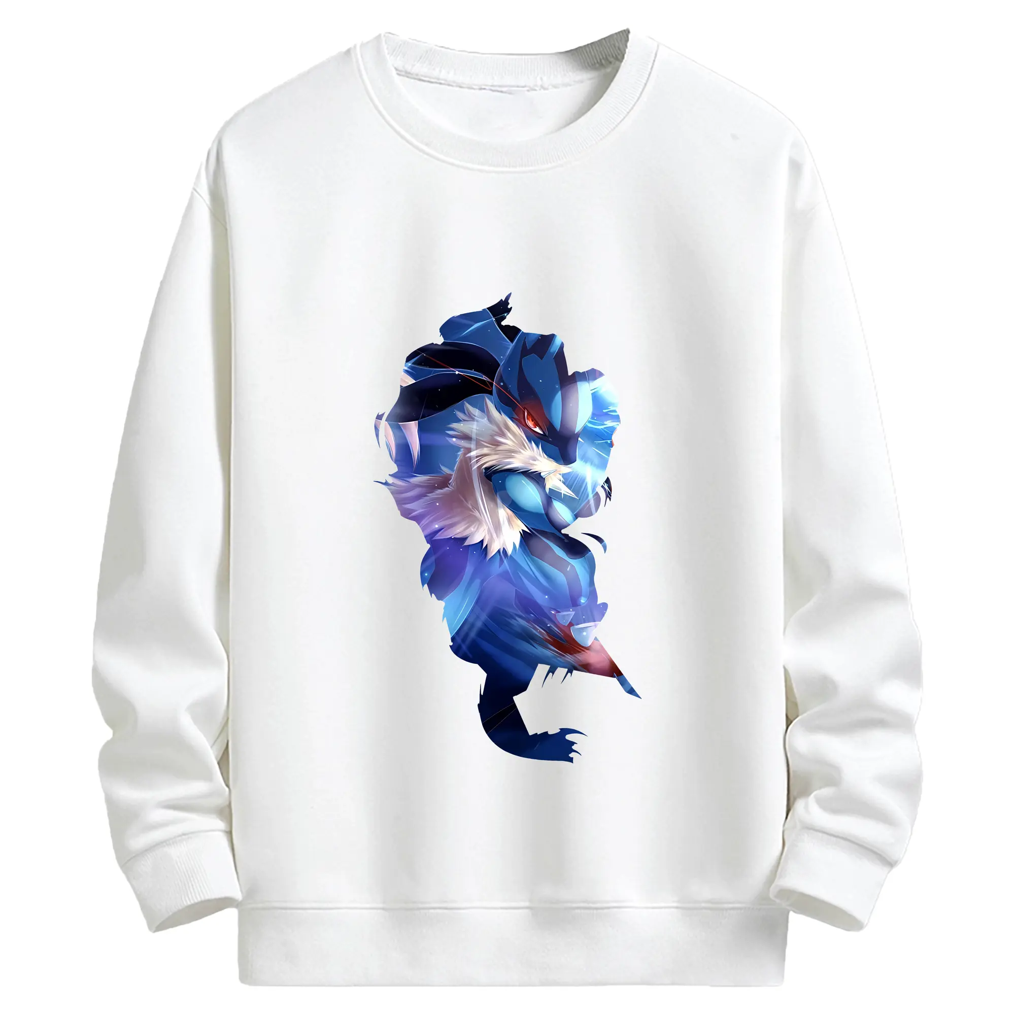 ポケモン グッズ,ルカリオ - キッズ クルーネックスウェットシャツ ・ フロントプリント ・ 綿80％ ポリエステル20％ ・ 快適 通学 スポーツ 日常使い お散歩用