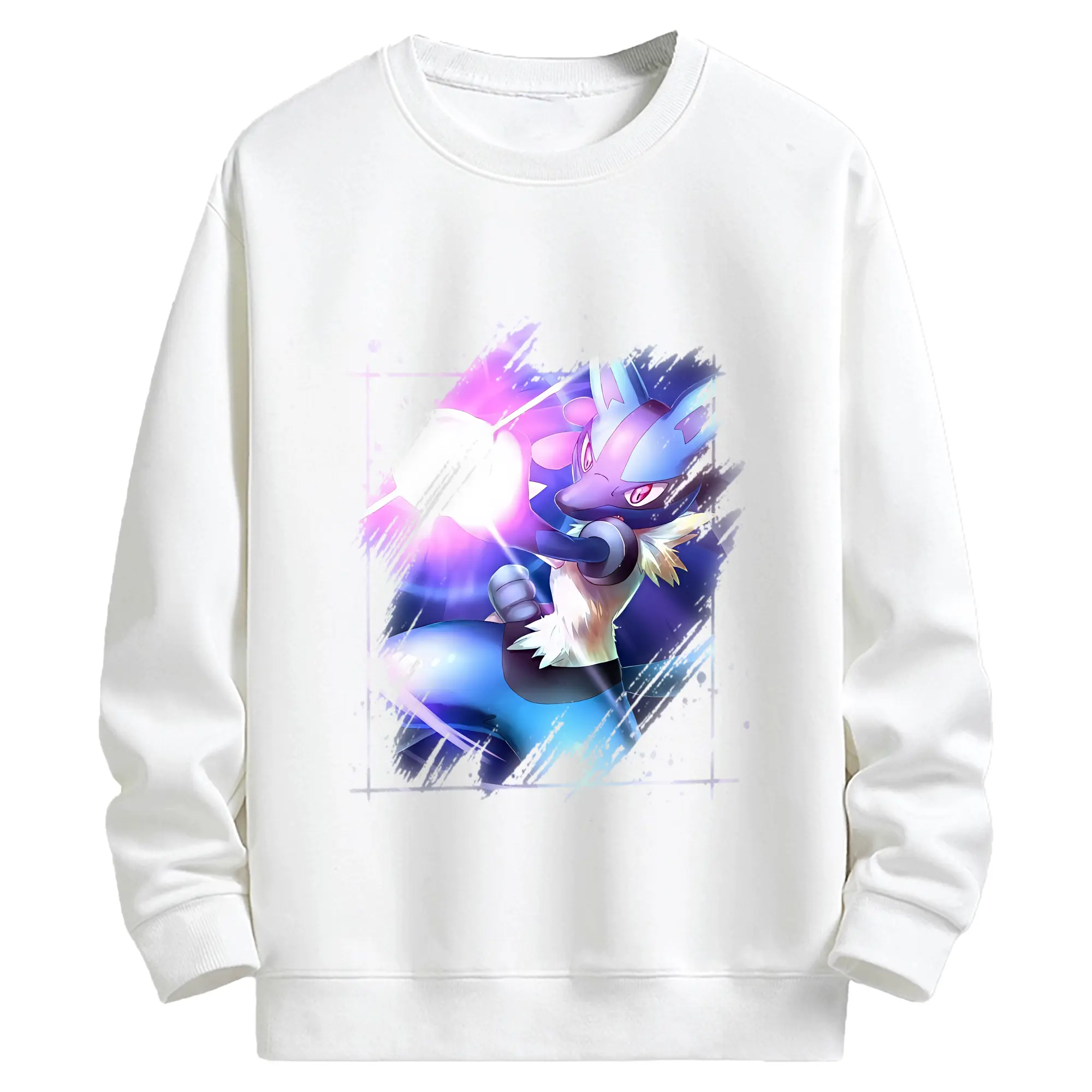 ポケモン グッズ,ルカリオ - キッズ クルーネックスウェットシャツ ・ フロントプリント ・ 綿80％ ポリエステル20％ ・ 快適 通学 スポーツ 日常使い お散歩用