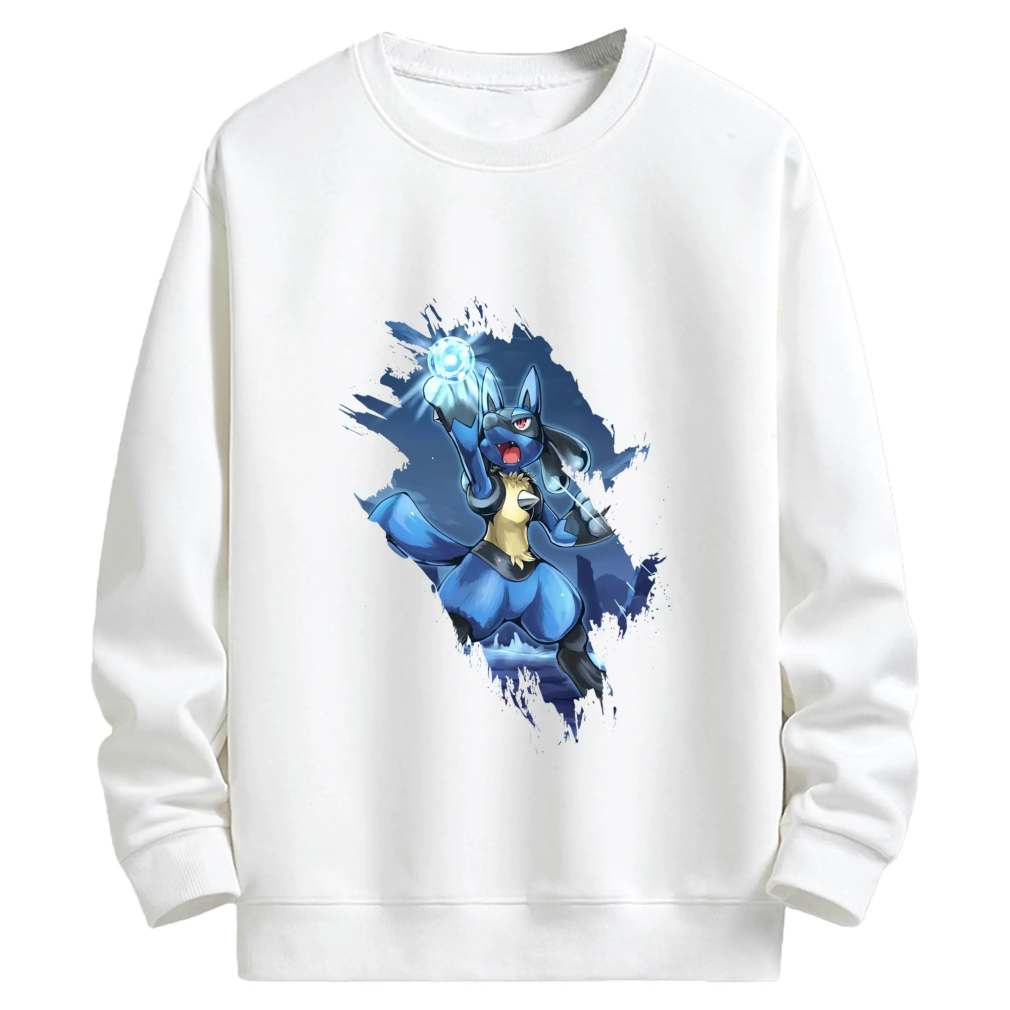 ポケモン グッズ,ルカリオ - キッズ クルーネックスウェットシャツ ・ フロントプリント ・ 綿80％ ポリエステル20％ ・ 快適 通学 スポーツ 日常使い お散歩用