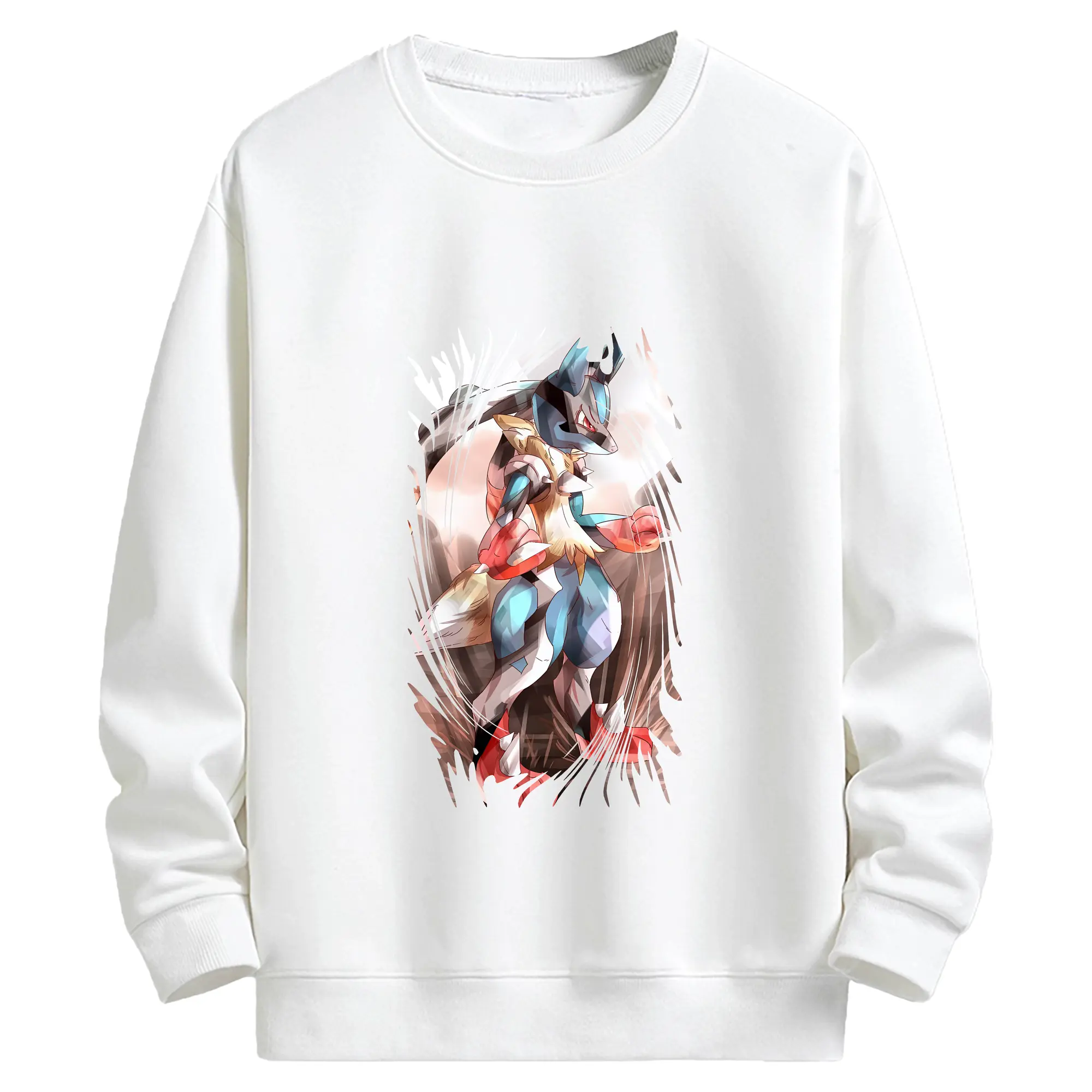 ポケモン グッズ,ルカリオ - キッズ クルーネックスウェットシャツ ・ フロントプリント ・ 綿80％ ポリエステル20％ ・ 快適 通学 スポーツ 日常使い お散歩用