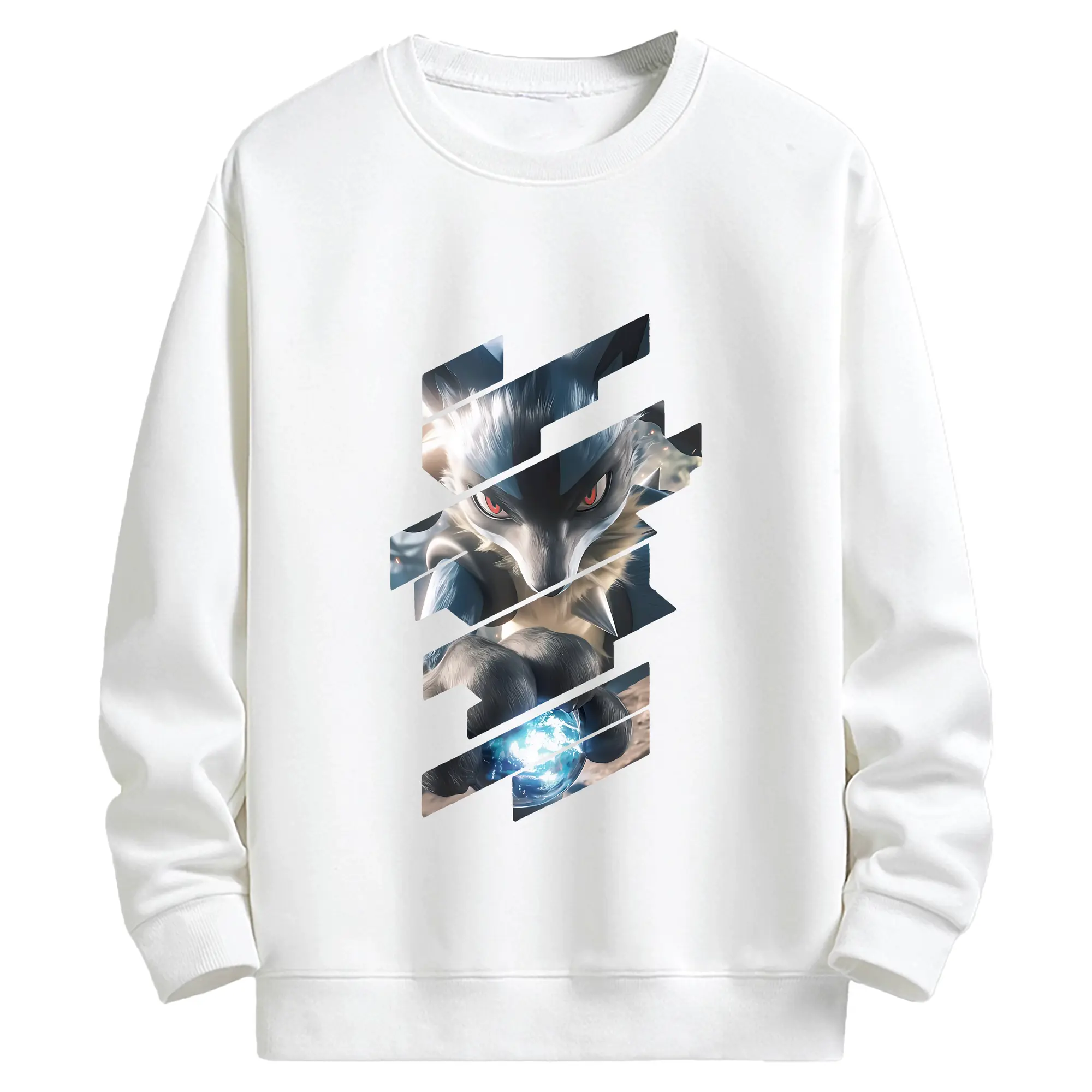 ポケモン グッズ,ルカリオ - キッズ クルーネックスウェットシャツ ・ フロントプリント ・ 綿80％ ポリエステル20％ ・ 快適 通学 スポーツ 日常使い お散歩用