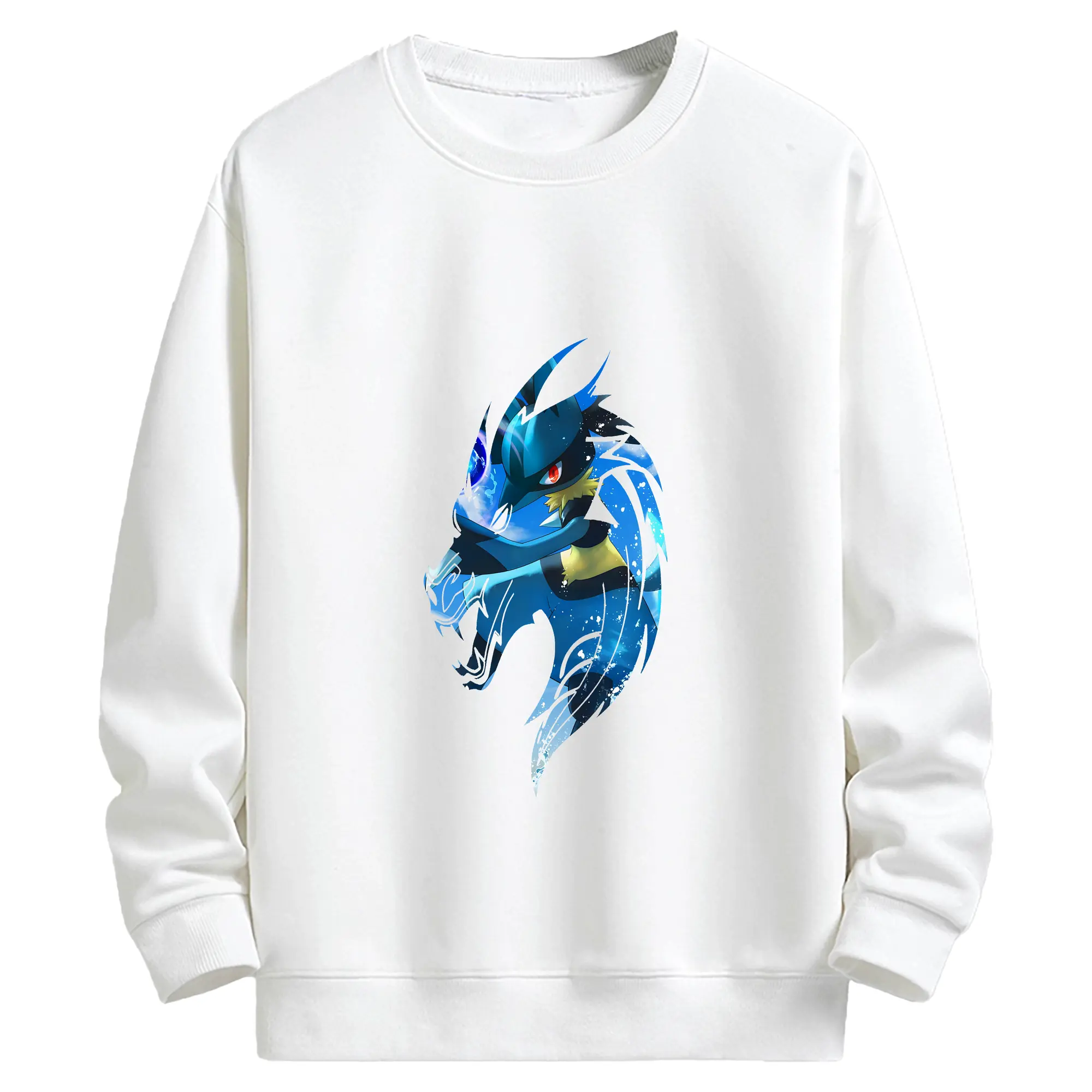 ポケモン グッズ,ルカリオ - キッズ クルーネックスウェットシャツ ・ フロントプリント ・ 綿80％ ポリエステル20％ ・ 快適 通学 スポーツ 日常使い お散歩用