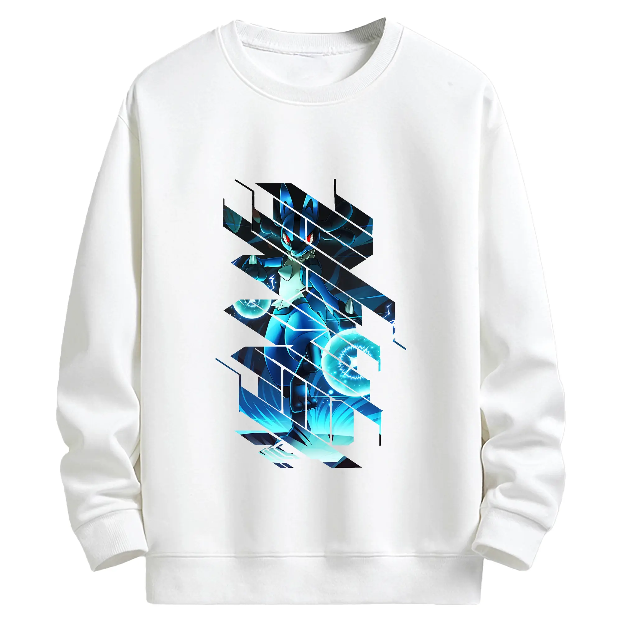 ポケモン グッズ,ルカリオ - キッズ クルーネックスウェットシャツ ・ フロントプリント ・ 綿80％ ポリエステル20％ ・ 快適 通学 スポーツ 日常使い お散歩用